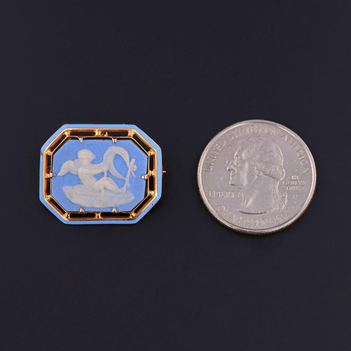 Antique Wedgwood Cherub Pendant Brooch of 10k Gold - Trademark Antiques