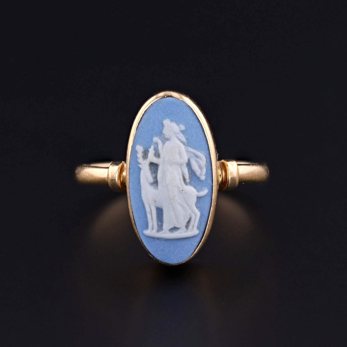 Antique Wedgwood Ring of Goddess Diana in 18k Gold - Trademark Antiques