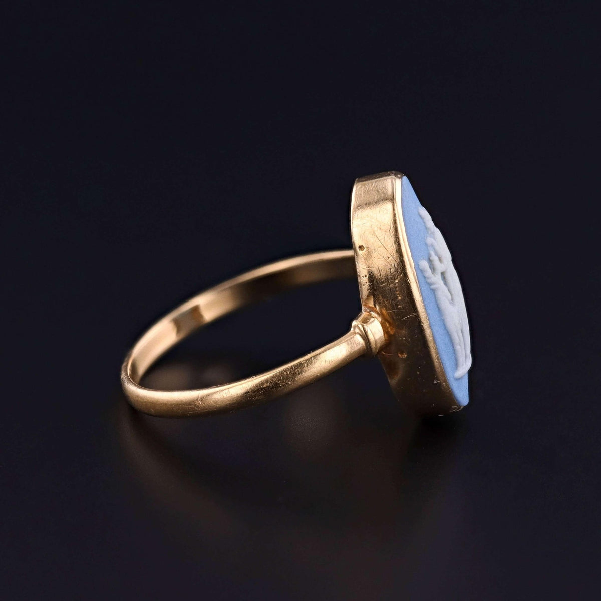 Antique Wedgwood Ring of Goddess Diana in 18k Gold - Trademark Antiques