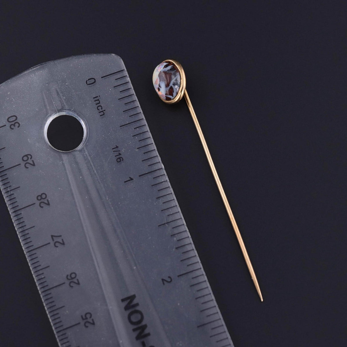 Antique White Boulder Opal Stickpin of 14k Gold - Trademark Antiques