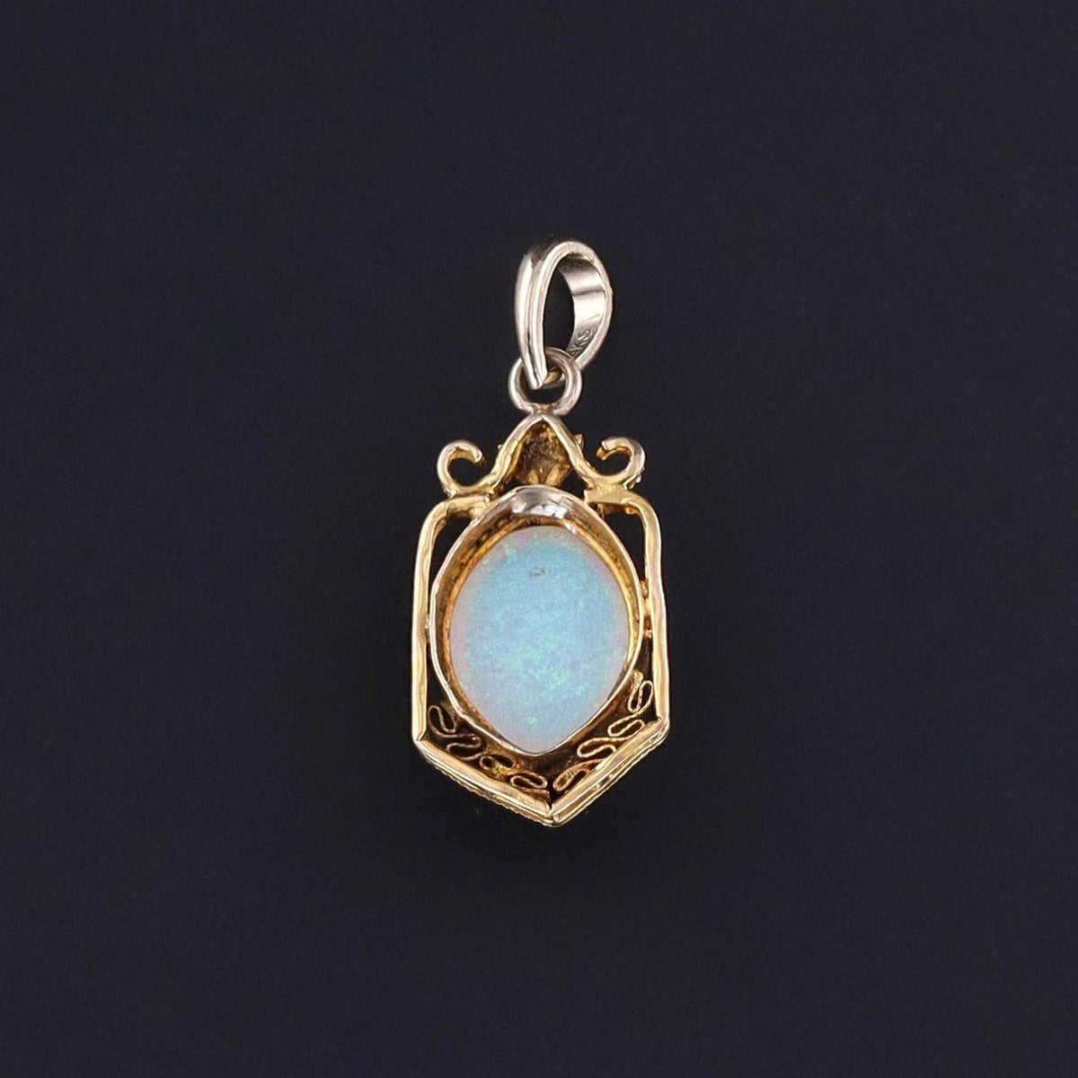 Antique White Opal Charm of 10k Gold - Trademark Antiques