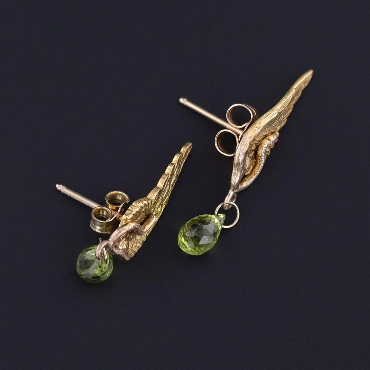 Antique Wing Earrings of 14k Gold - Trademark Antiques