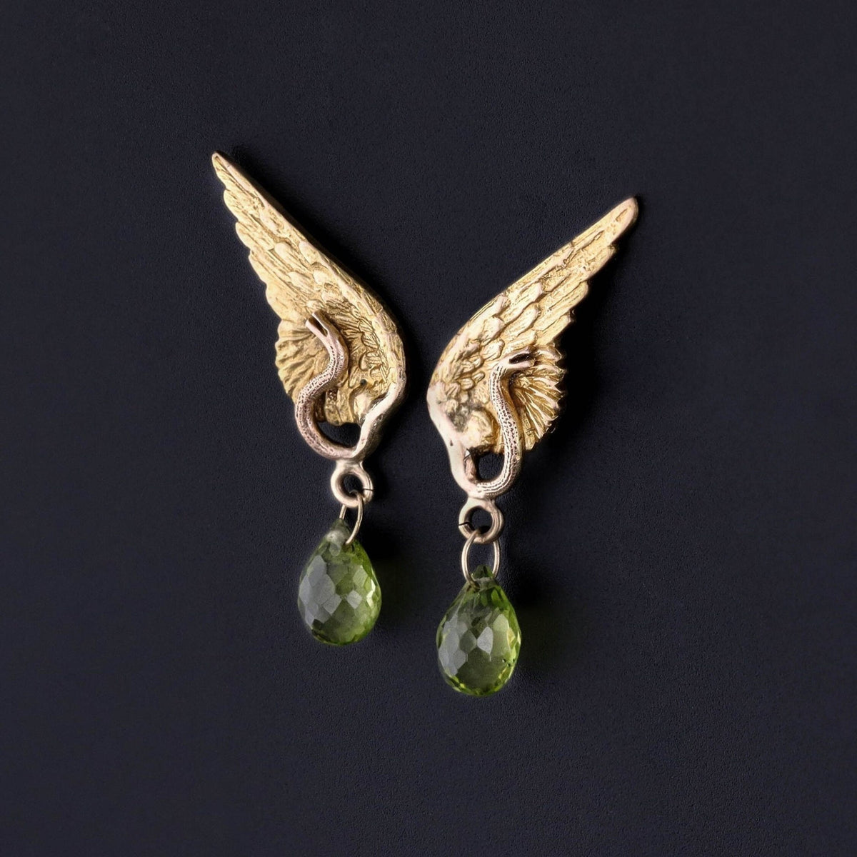 Antique Wing Earrings of 14k Gold - Trademark Antiques