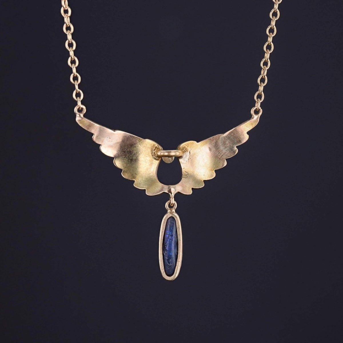 Antique Wing Necklace of 14k and 10k Gold - Trademark Antiques