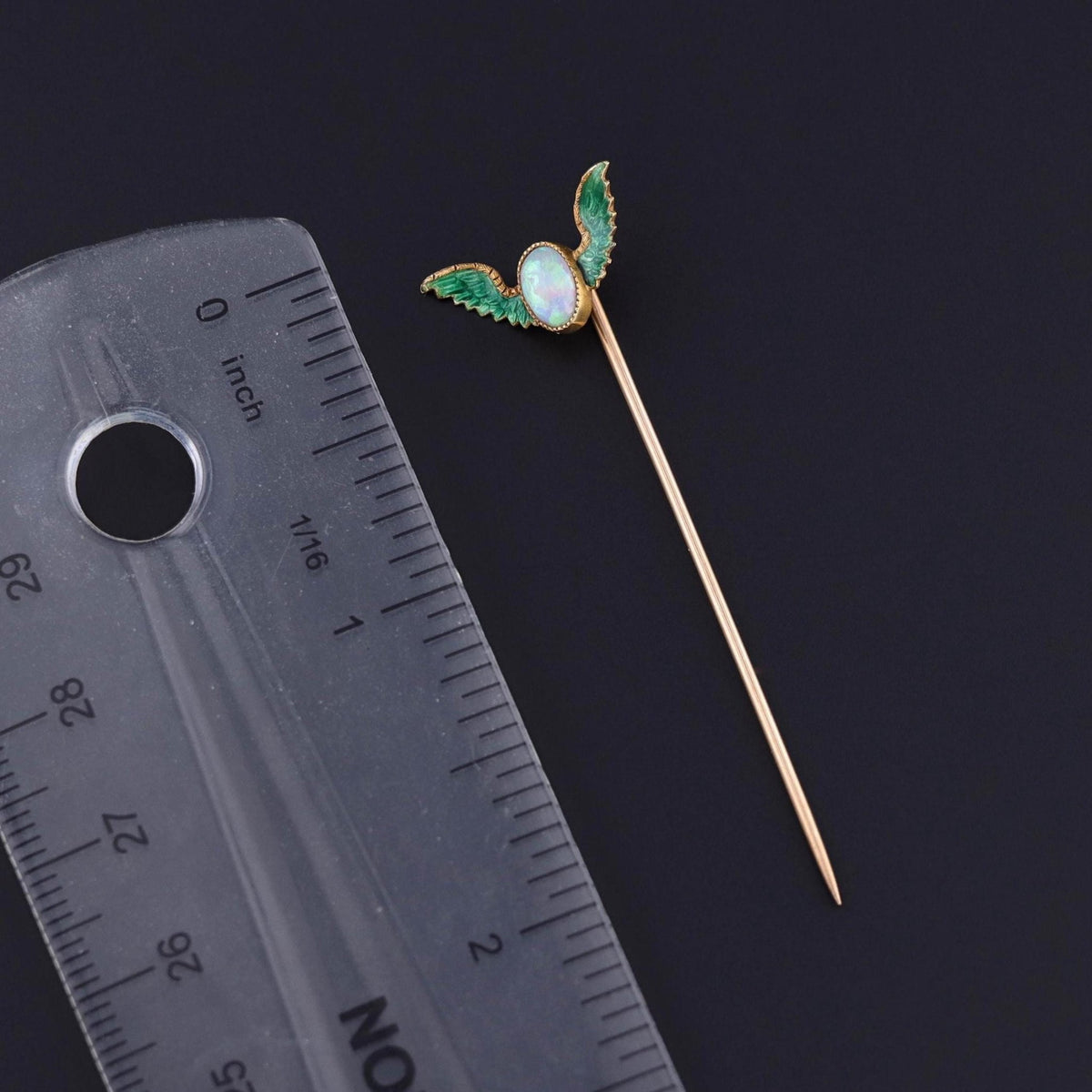 Antique Winged Opal Stickpin of 14k Gold - Trademark Antiques