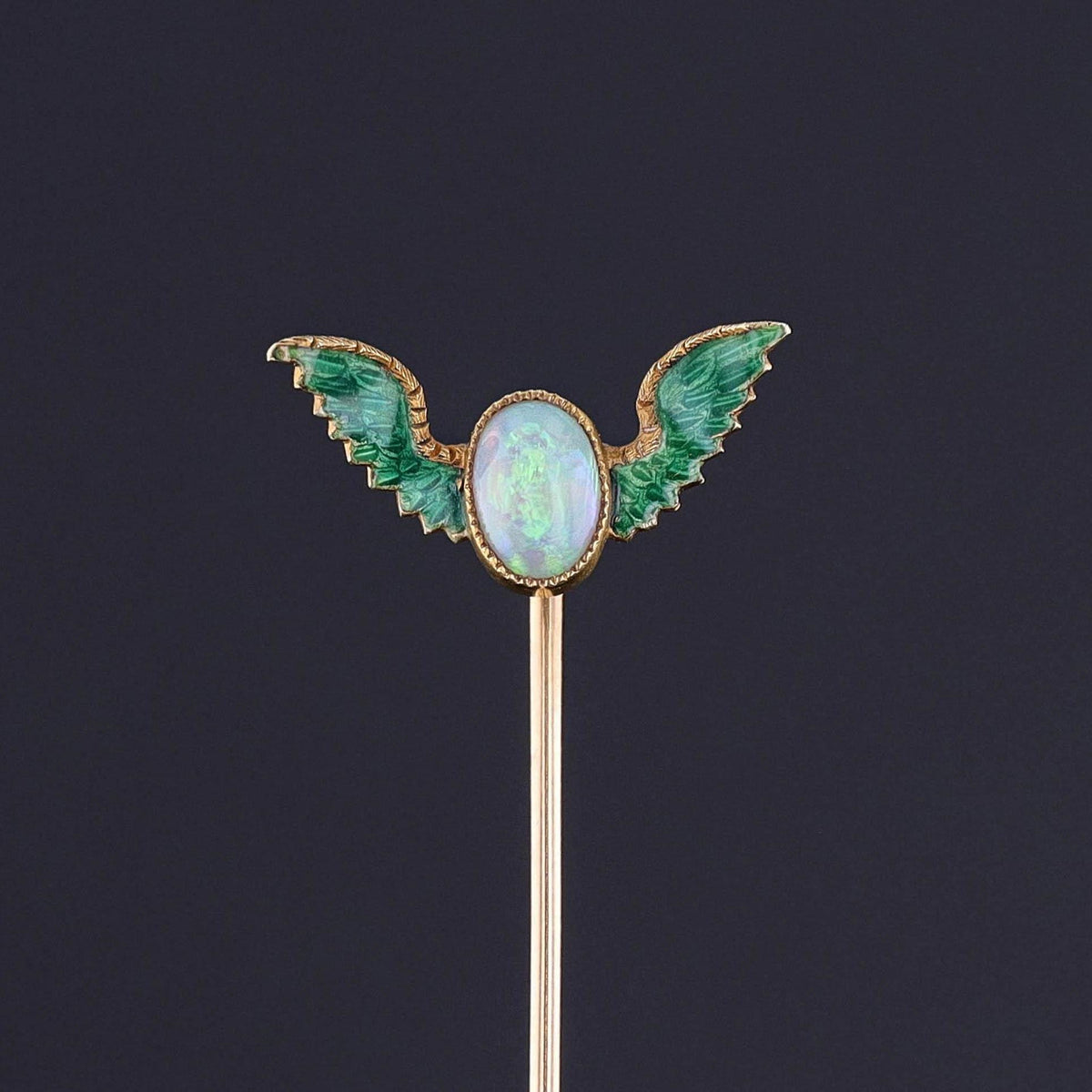 Antique Winged Opal Stickpin of 14k Gold - Trademark Antiques