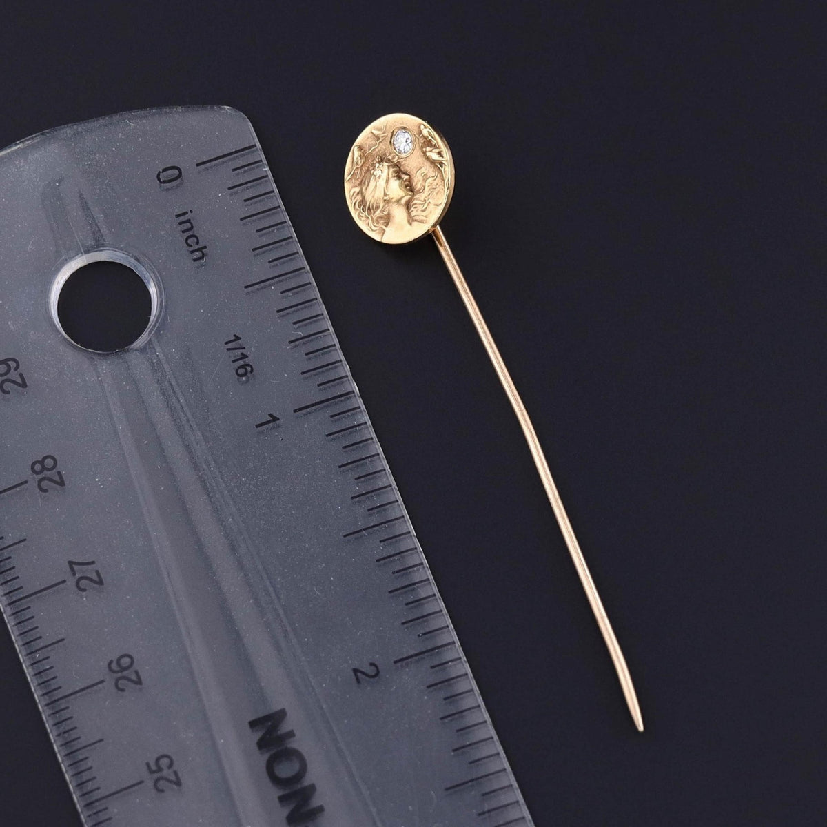 Antique Woman and Birds Stickpin of 14k Gold - Trademark Antiques