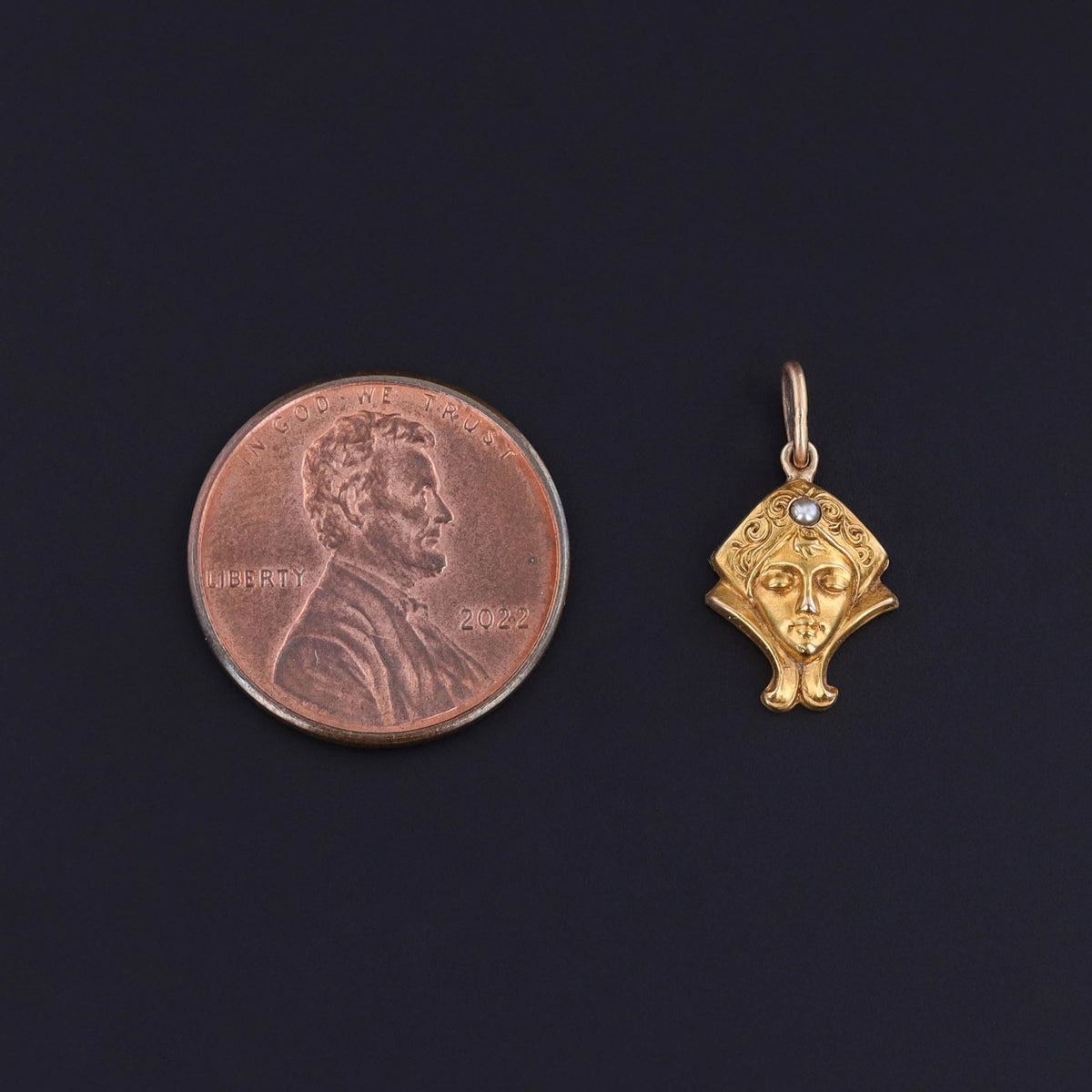 Antique Woman Conversion Charm of 14k Gold - Trademark Antiques