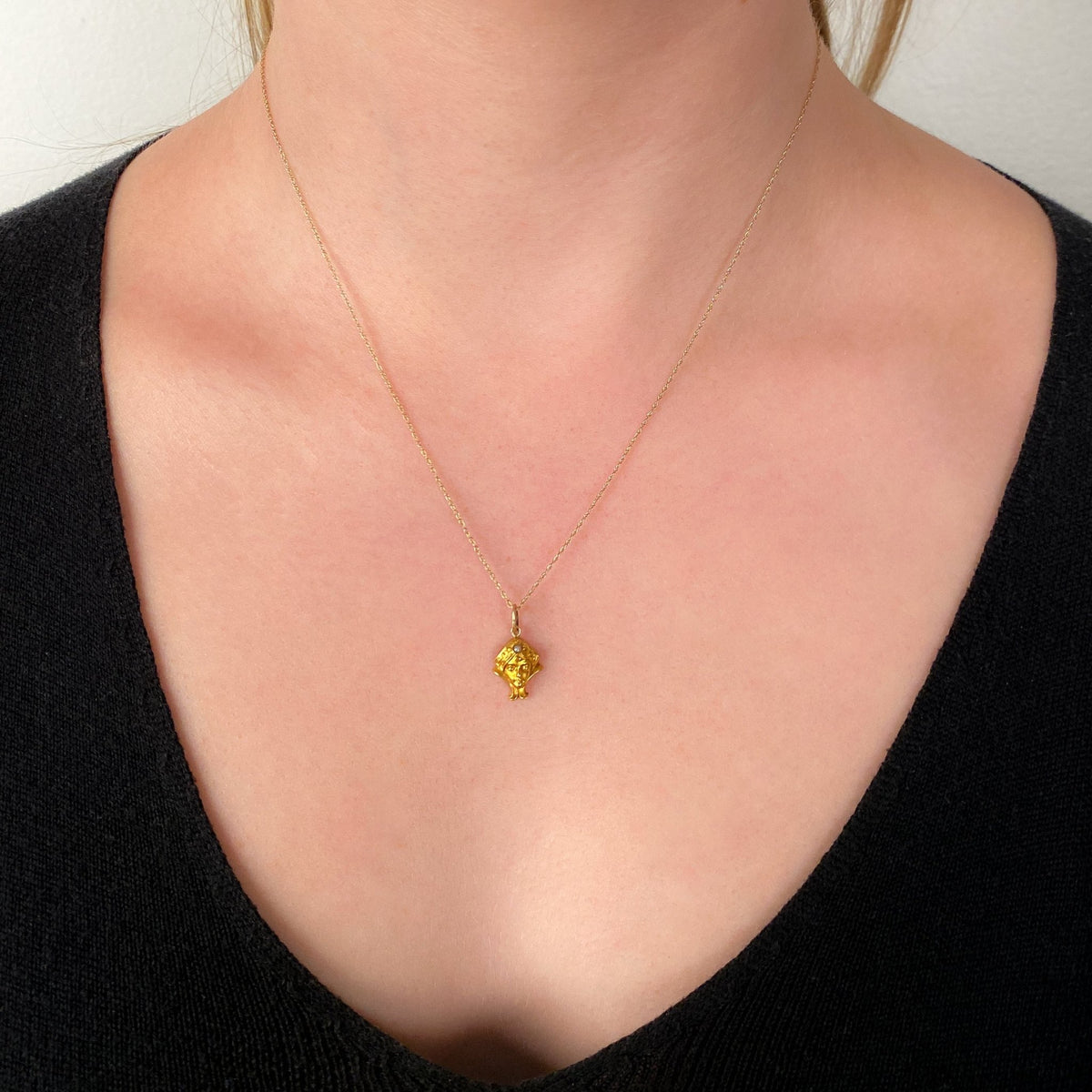 Antique Woman Conversion Charm of 14k Gold - Trademark Antiques