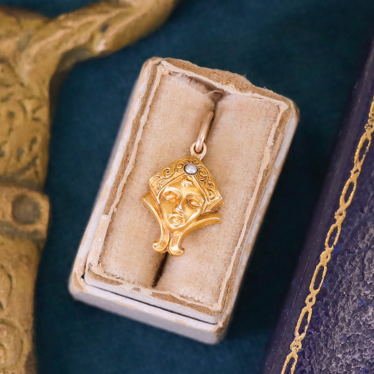 Antique Woman Conversion Charm of 14k Gold - Trademark Antiques