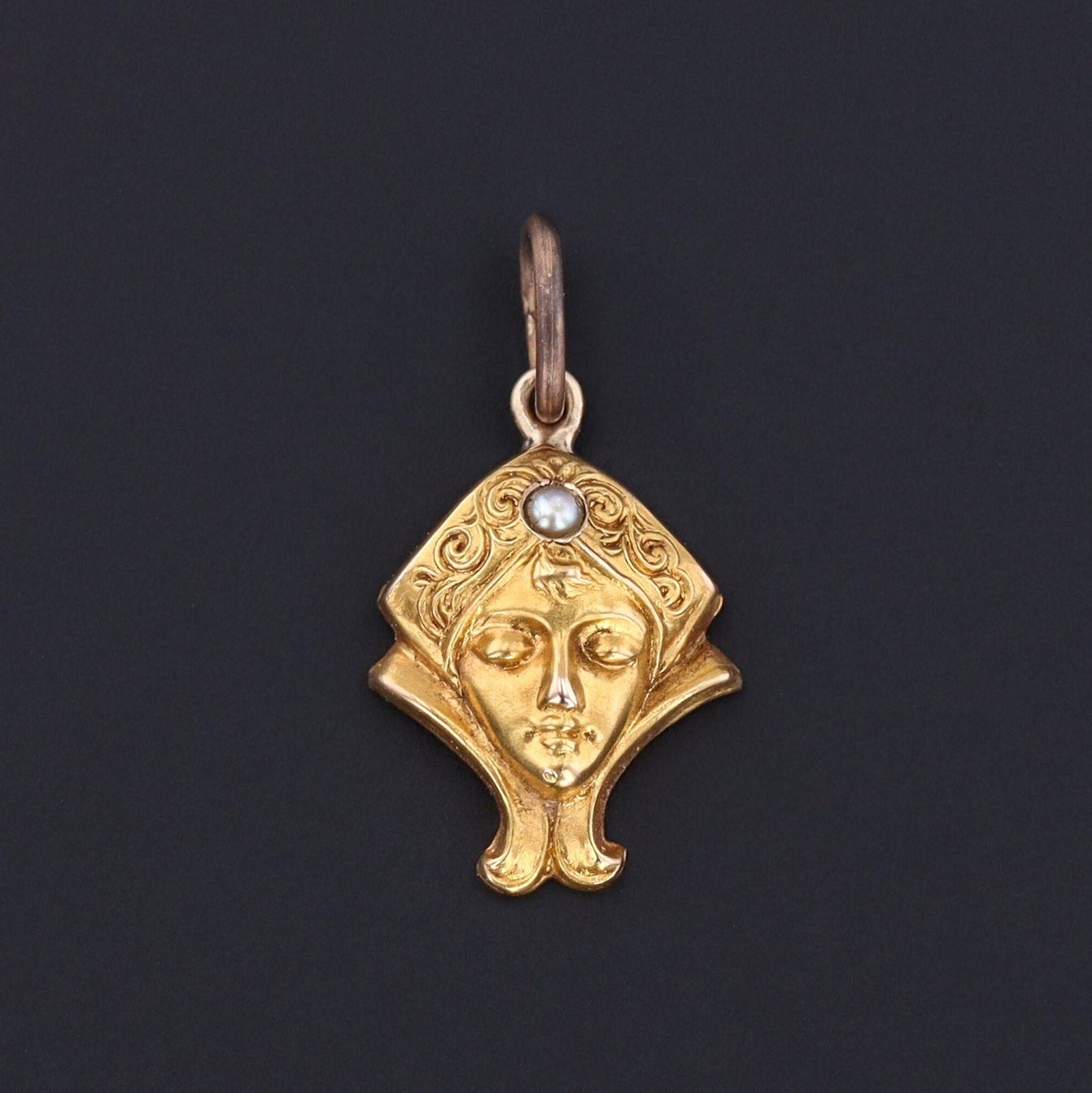 Antique Woman Conversion Charm of 14k Gold - Trademark Antiques