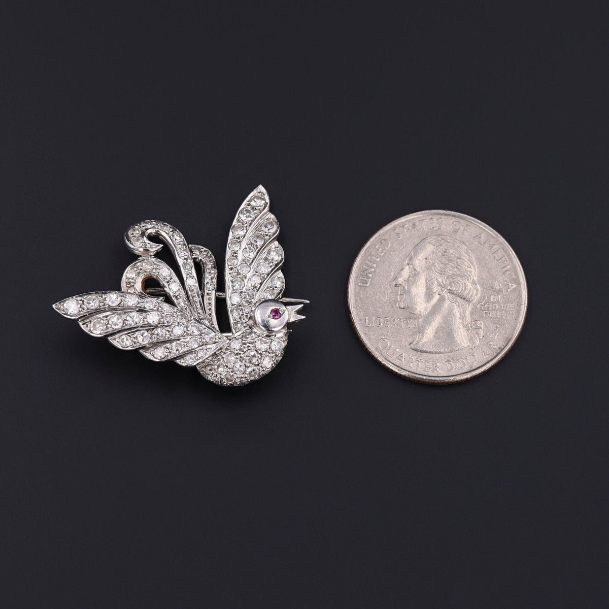 Art Deco Diamond and Platinum Fur Clip Brooch - Trademark Antiques