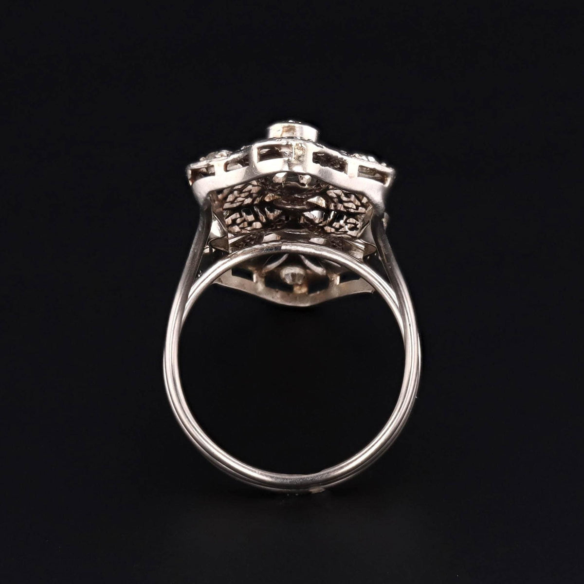 Art Deco Diamond Conversion Ring White Gold - Trademark Antiques