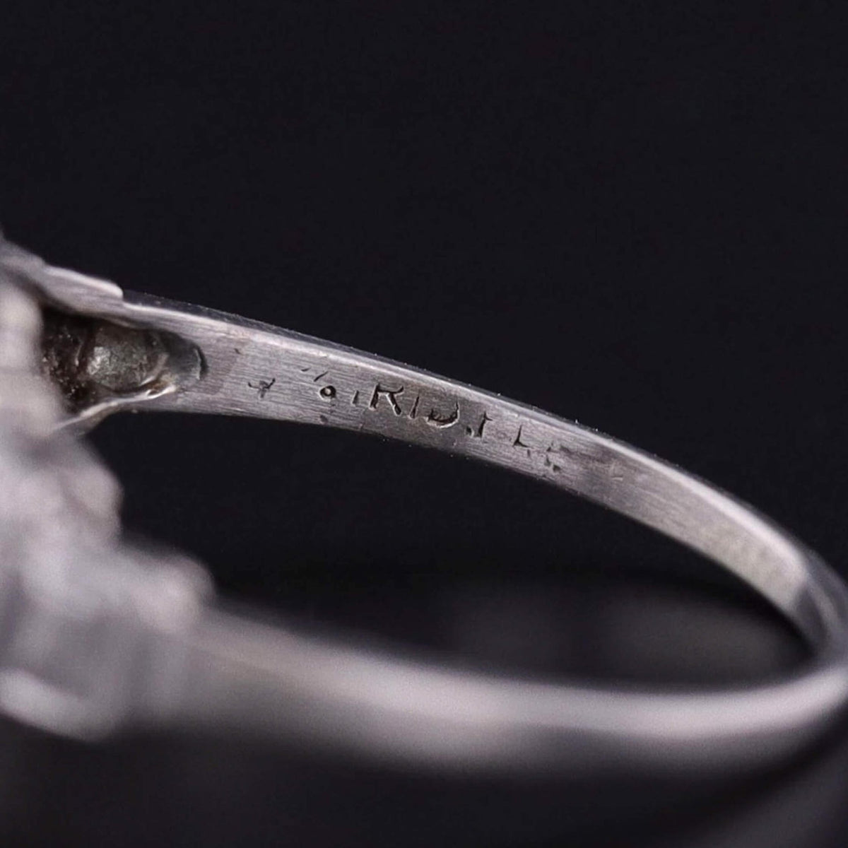Art Deco Diamond Engagement Ring of Platinum - Trademark Antiques