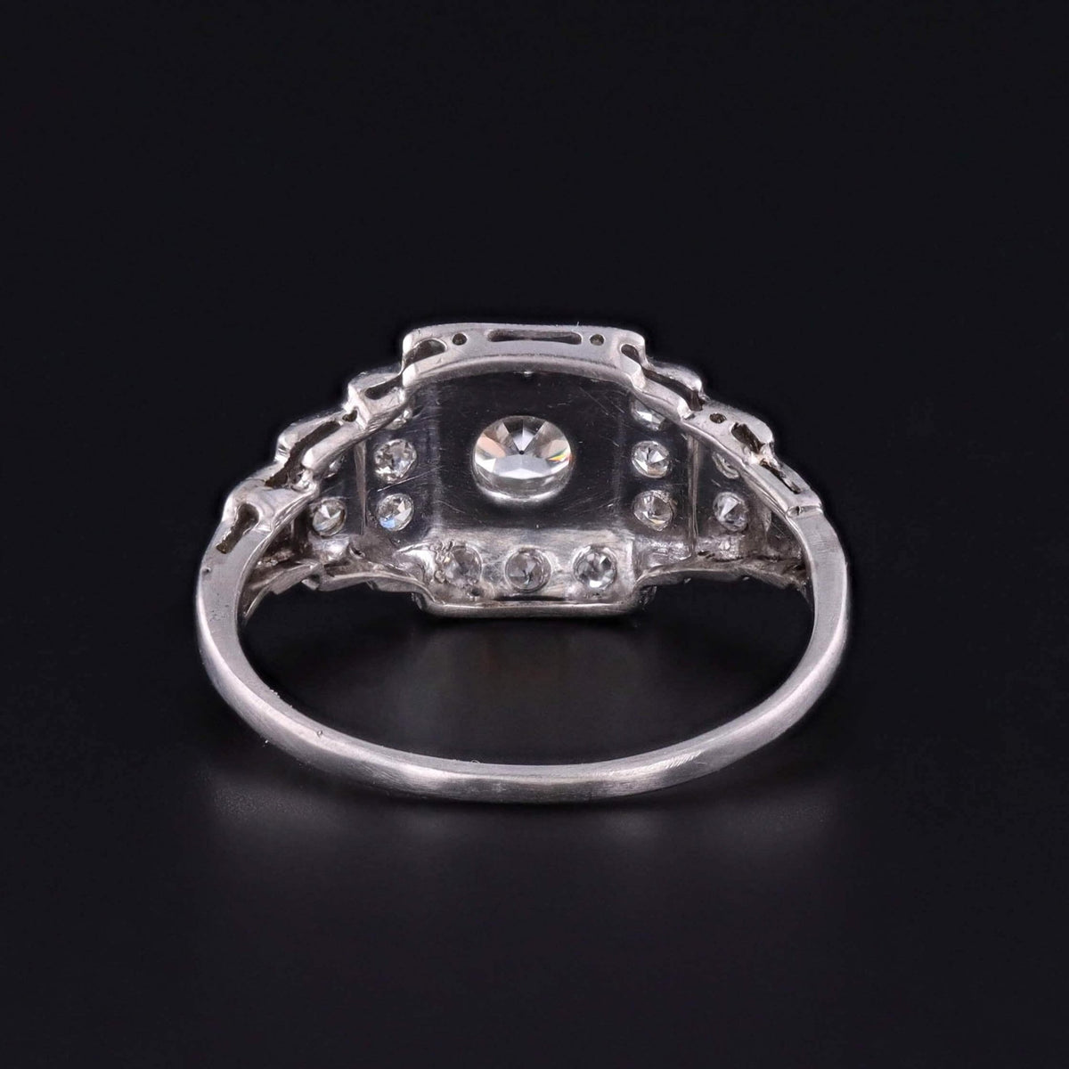 Art Deco Diamond Engagement Ring of Platinum - Trademark Antiques