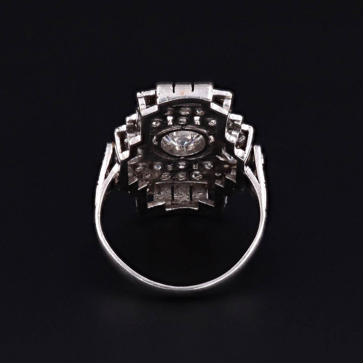 Art Deco Diamond Ring in Platinum - Trademark Antiques