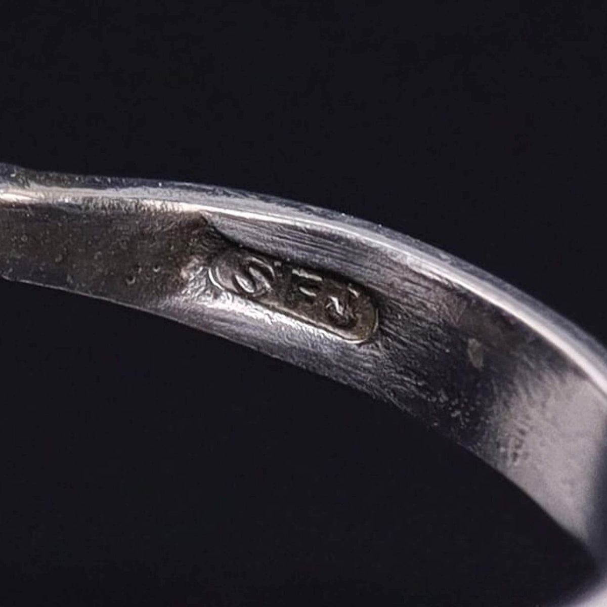 Art Deco Onyx and Diamond Ring of Platinum - Trademark Antiques