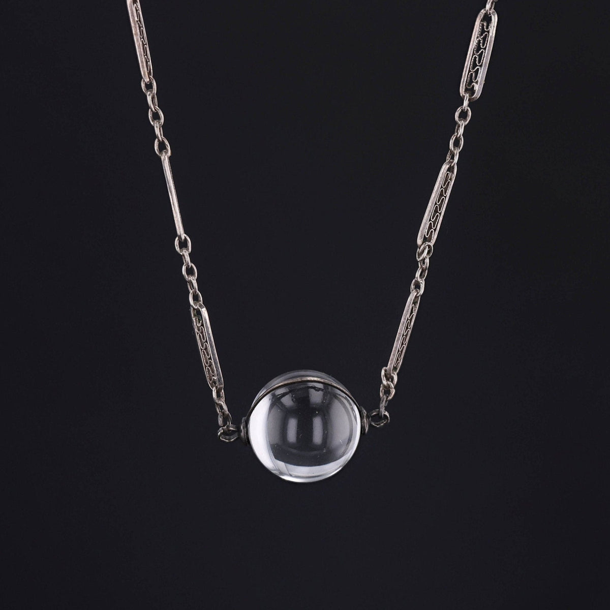 Art Deco Pools of Light Necklace in Sterling Silver - Trademark Antiques