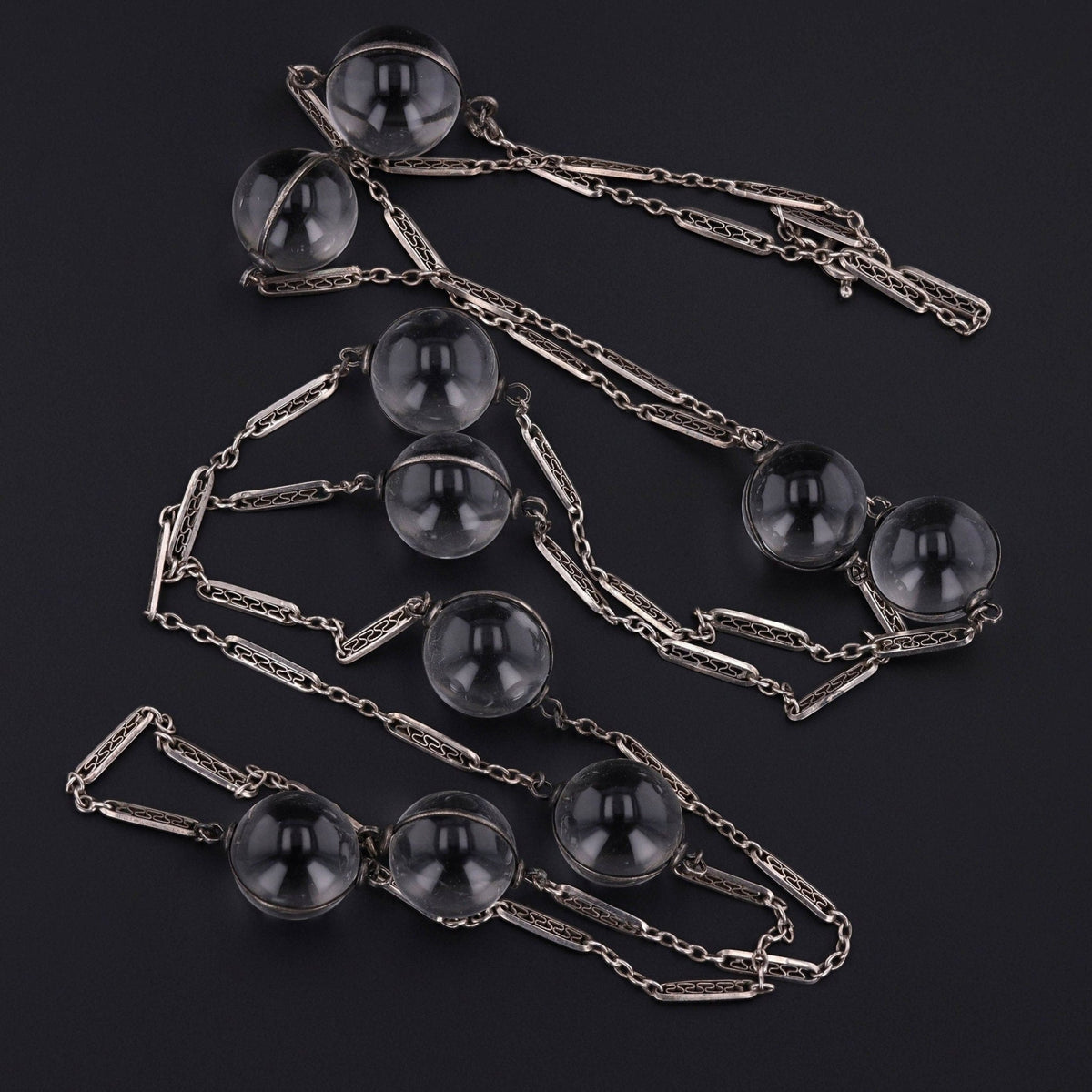 Art Deco Pools of Light Necklace in Sterling Silver - Trademark Antiques