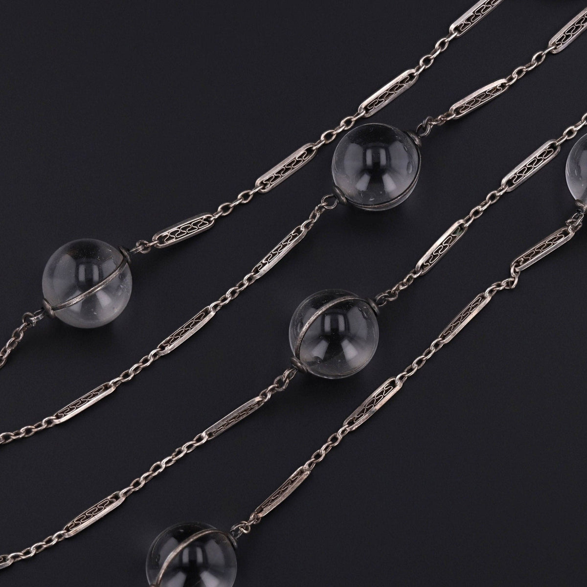 Art Deco Pools of Light Necklace in Sterling Silver - Trademark Antiques
