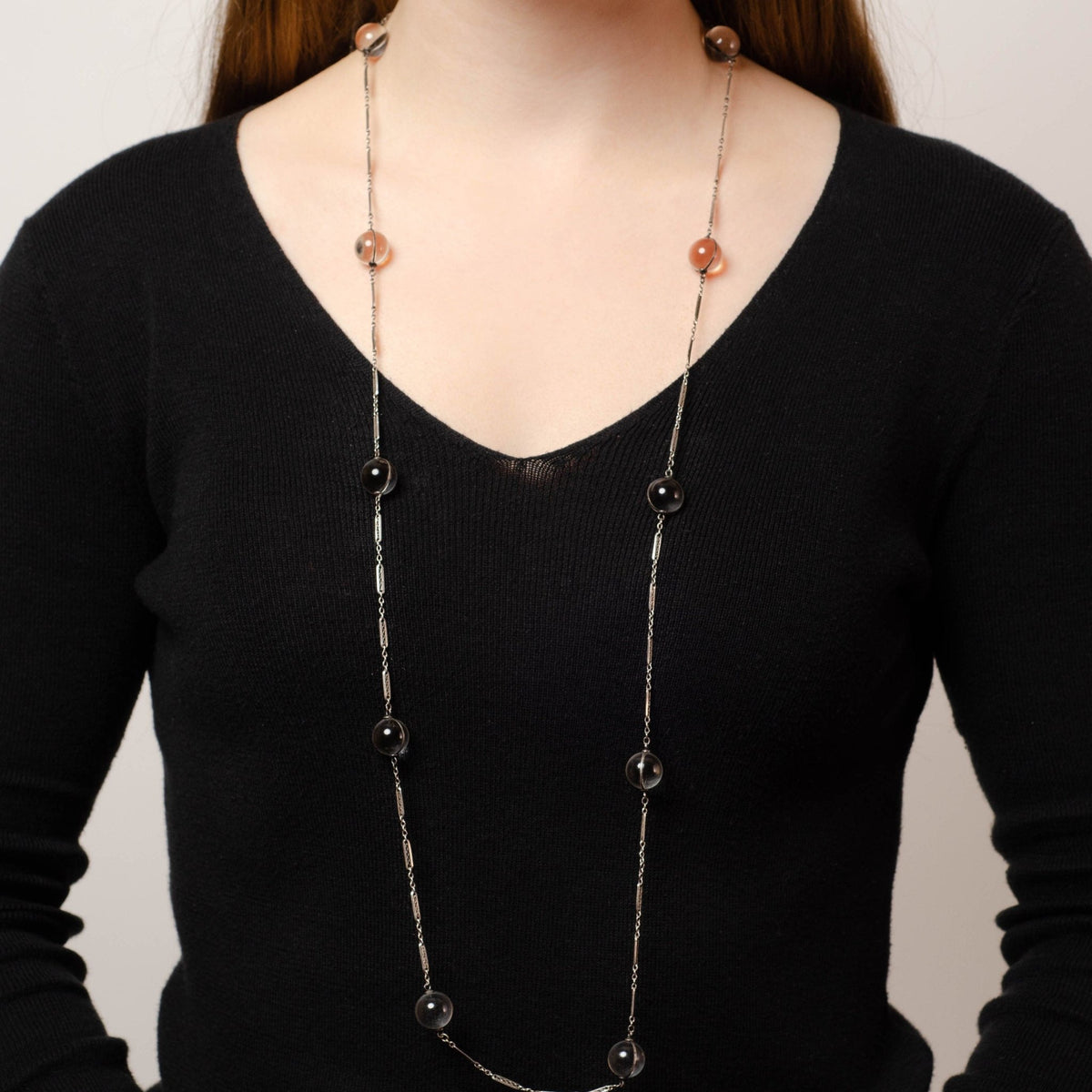 Art Deco Pools of Light Necklace in Sterling Silver - Trademark Antiques
