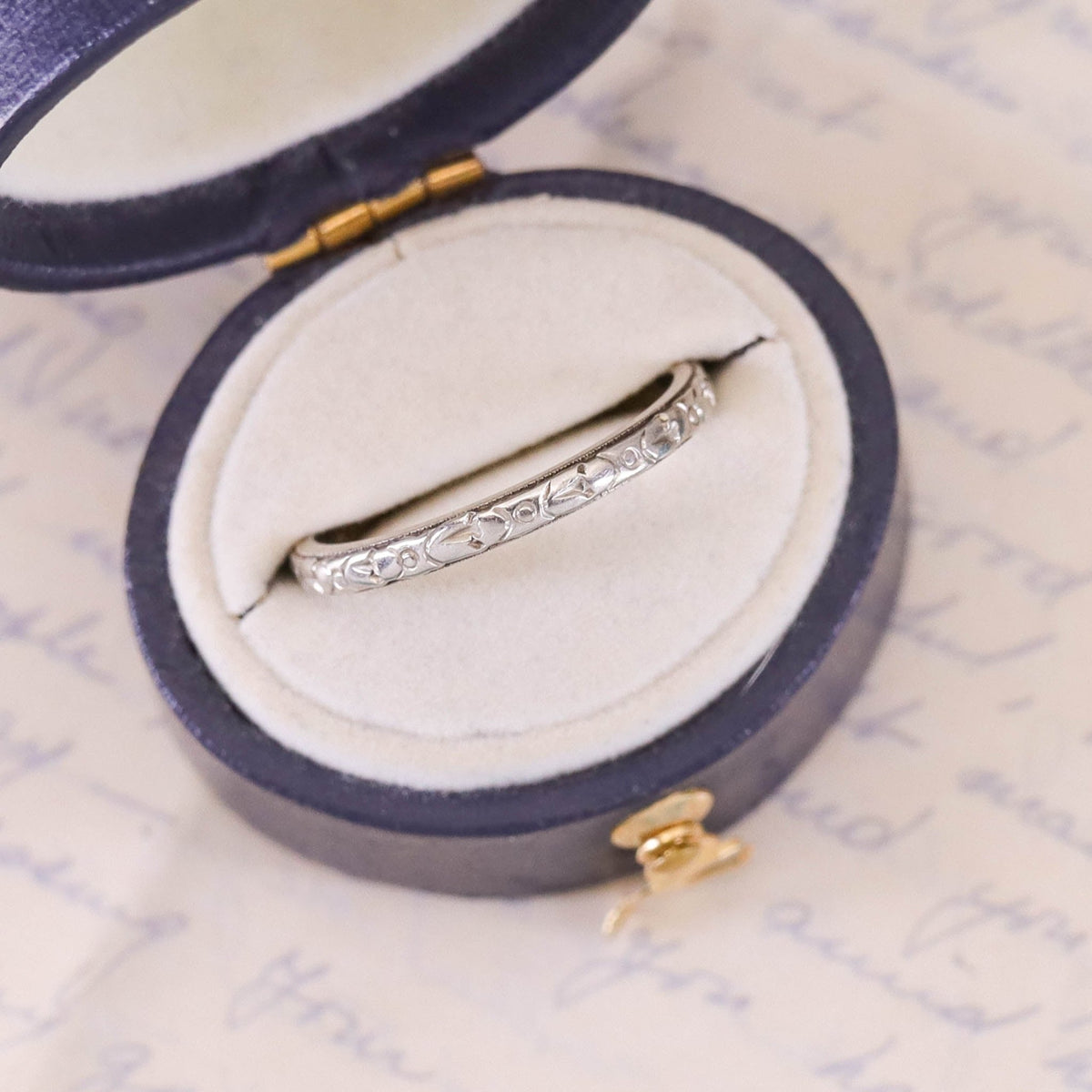 Art Deco Wedding Ring or Wedding Band of 18k Gold - Trademark Antiques