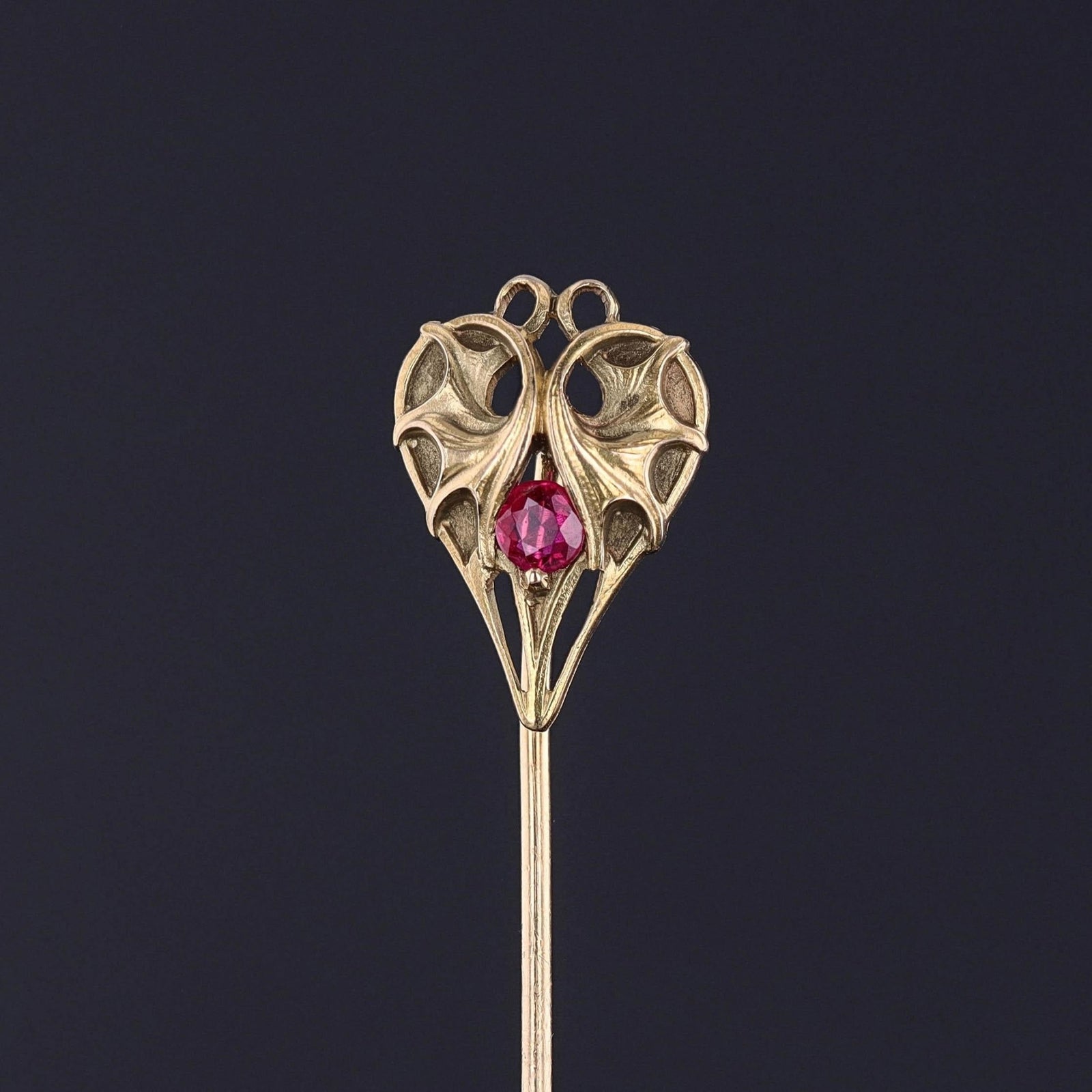 Art Nouveau Dragon Stickpin of 14k Gold - Trademark Antiques