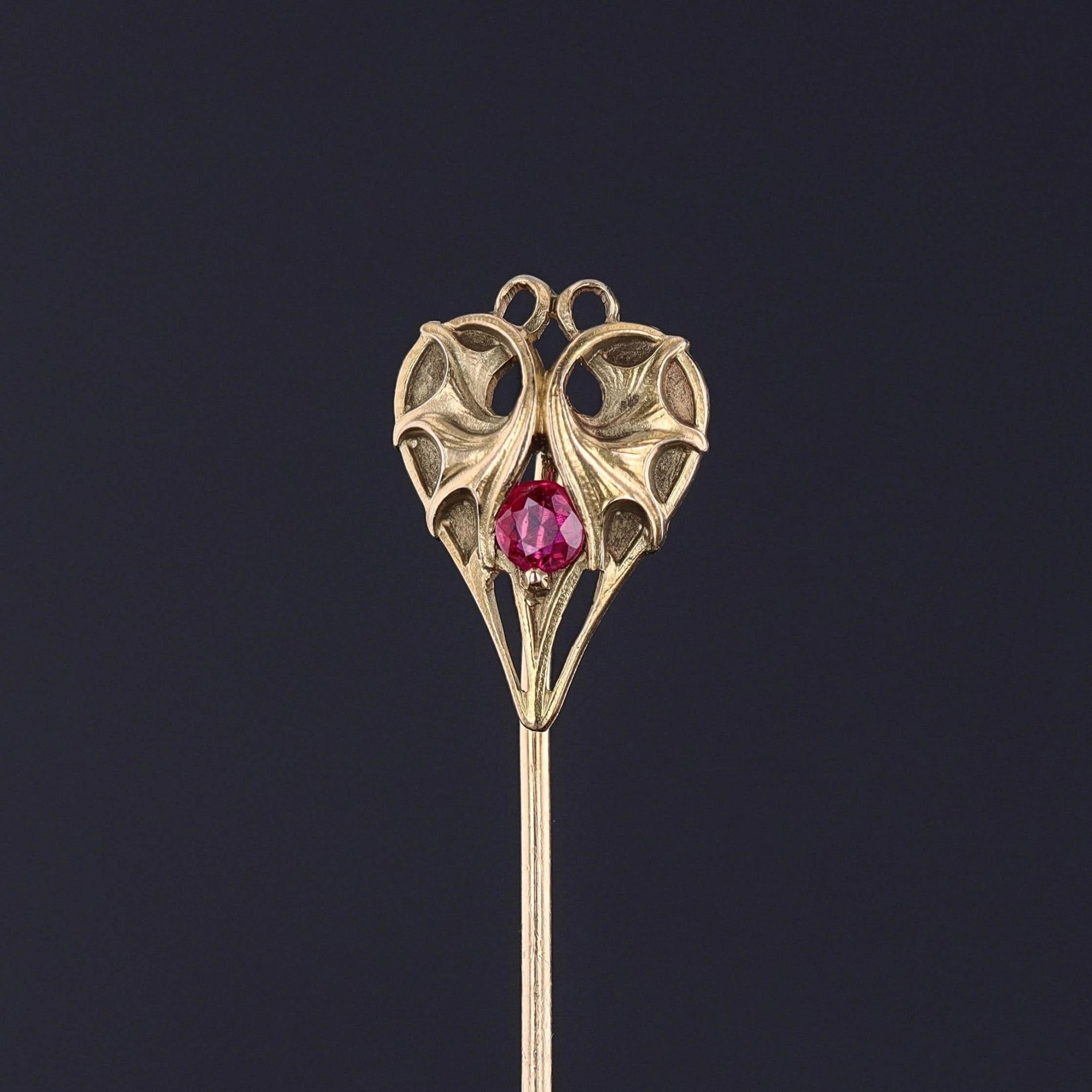Art Nouveau Dragon Stickpin of 14k Gold - Trademark Antiques