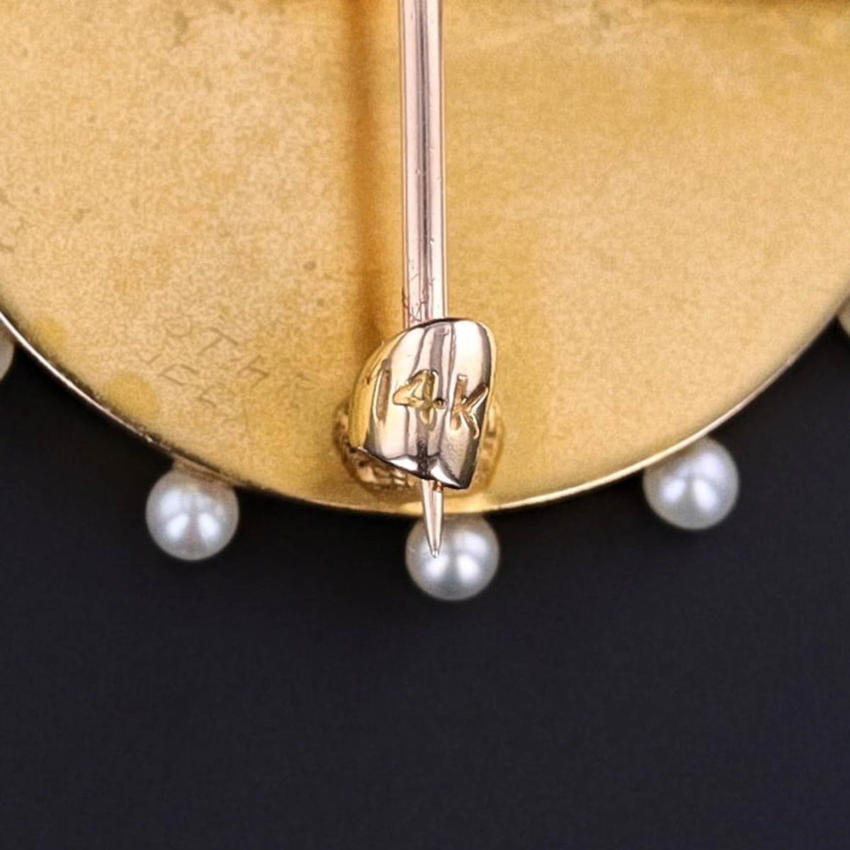 Art Nouveau Enamel Lady Brooch of 14k Gold in Original Box - Trademark Antiques