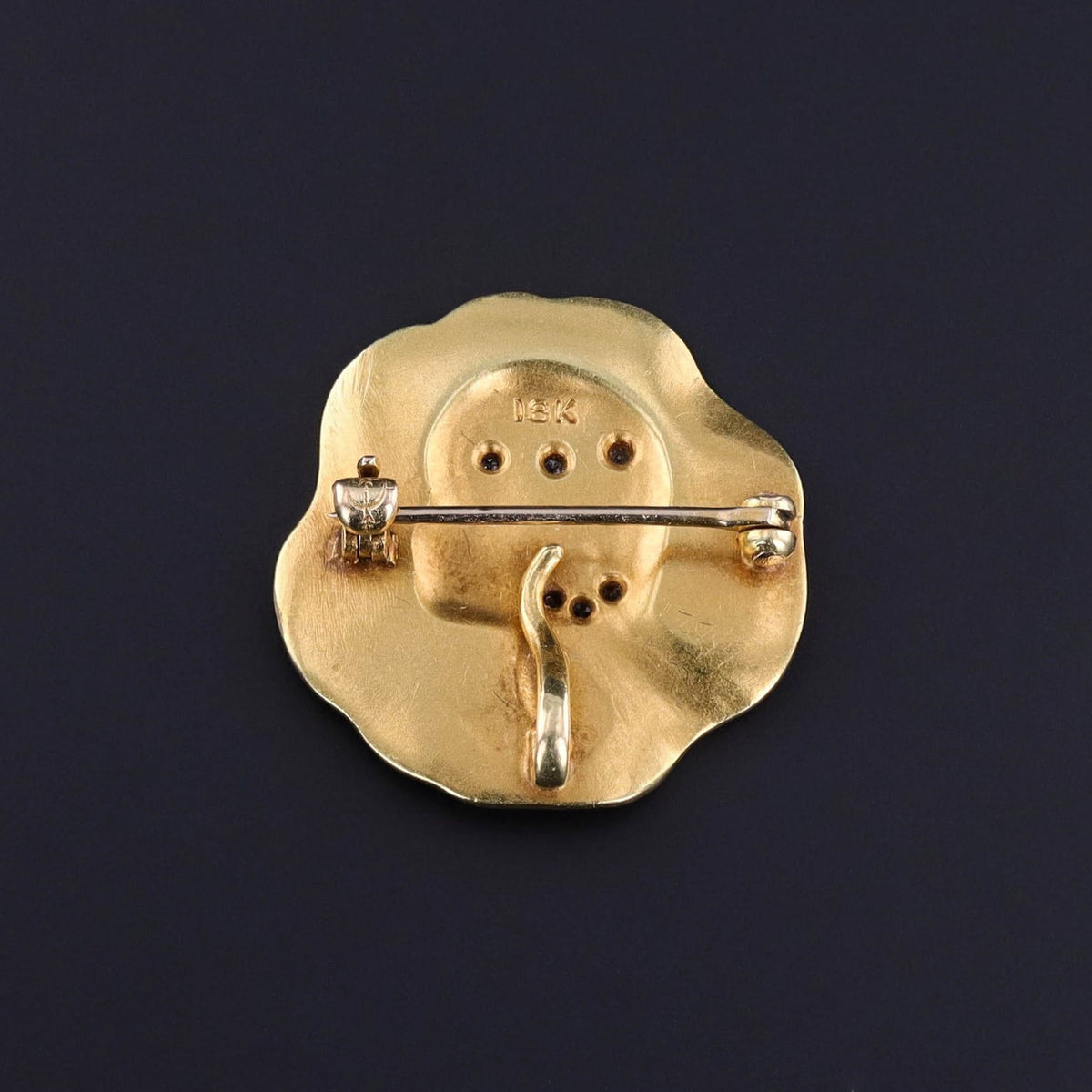 Art Nouveau Enamel Woman Brooch 18k Gold - Trademark Antiques