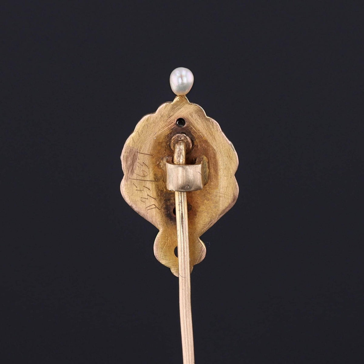 Art Nouveau Enamel Woman Stickpin of 14k Gold - Trademark Antiques