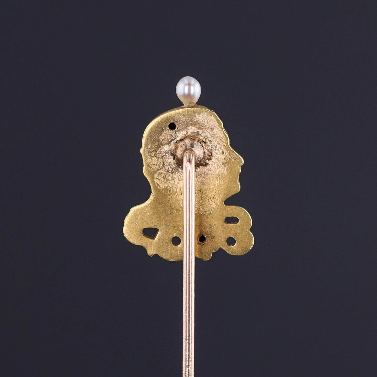 Art Nouveau Enamel Woman Stickpin of 18k Gold - Trademark Antiques