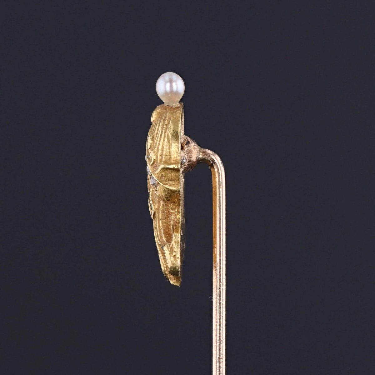 Art Nouveau Enamel Woman Stickpin of 18k Gold - Trademark Antiques