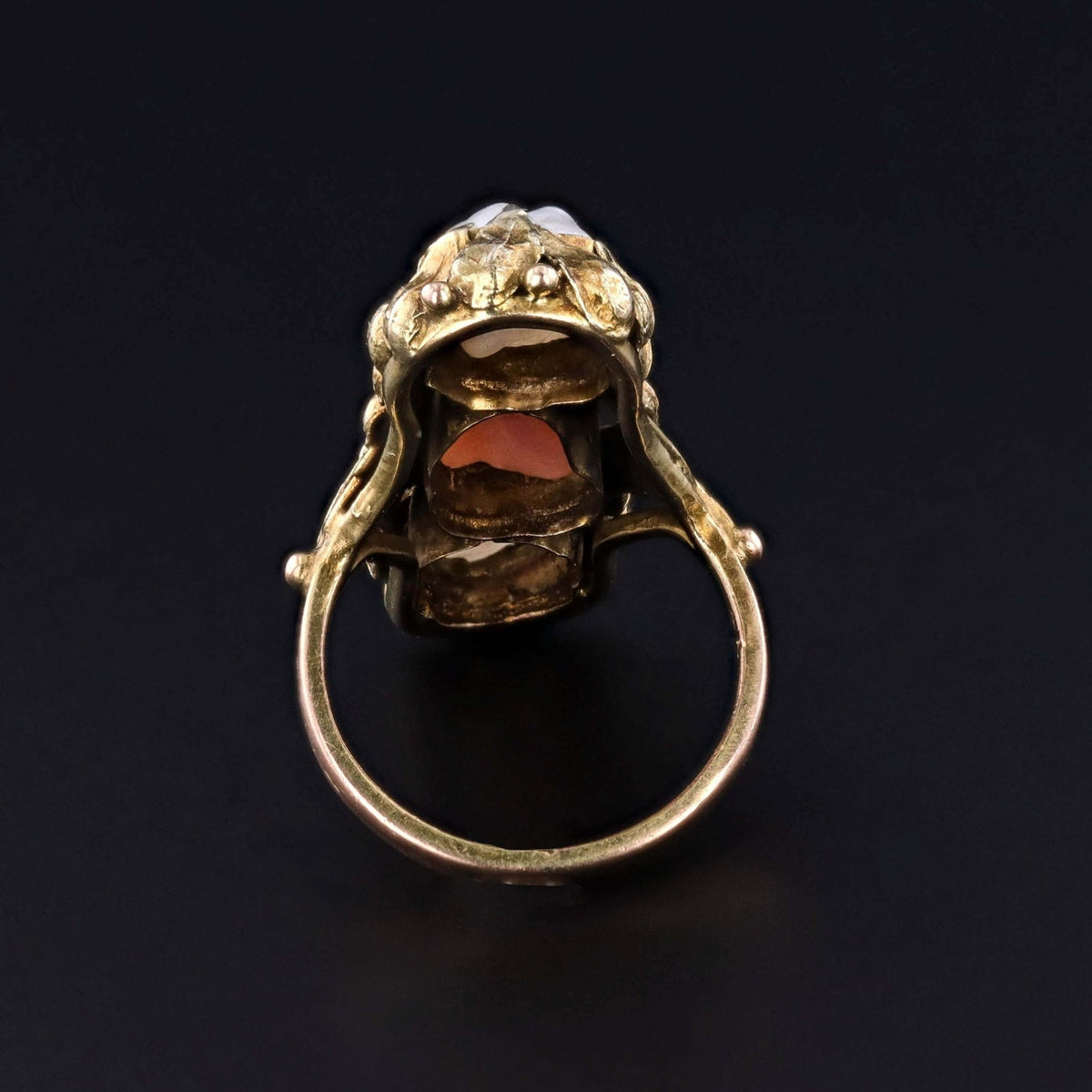 Art Nouveau Fresh Water Pearl Ring of 12k Gold - Trademark Antiques