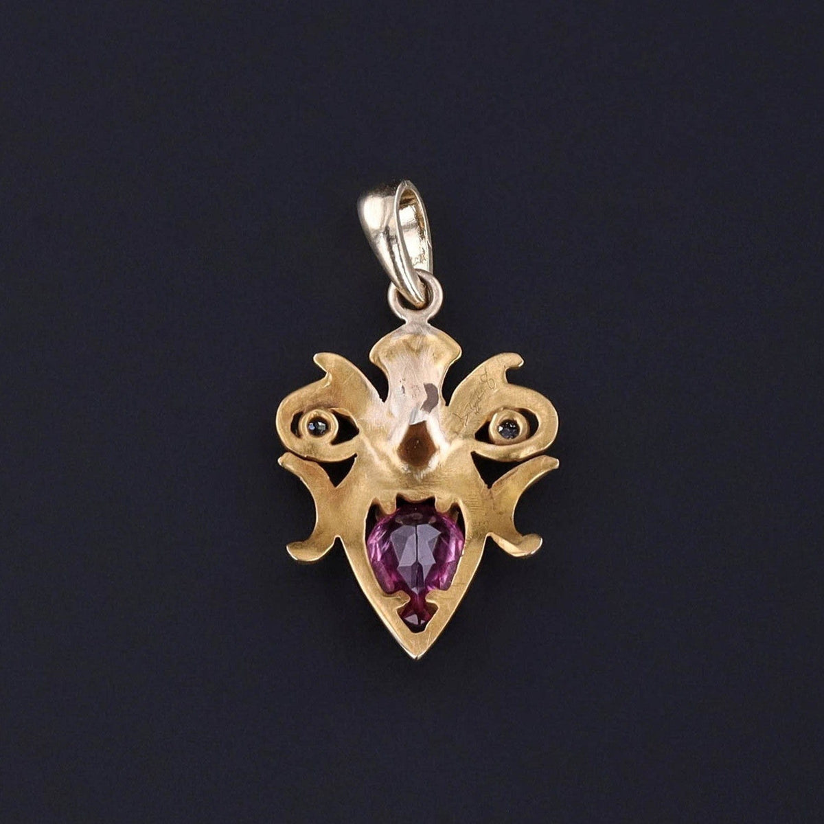 Art Nouveau Gargoyle Pendant of 14k Gold - Trademark Antiques