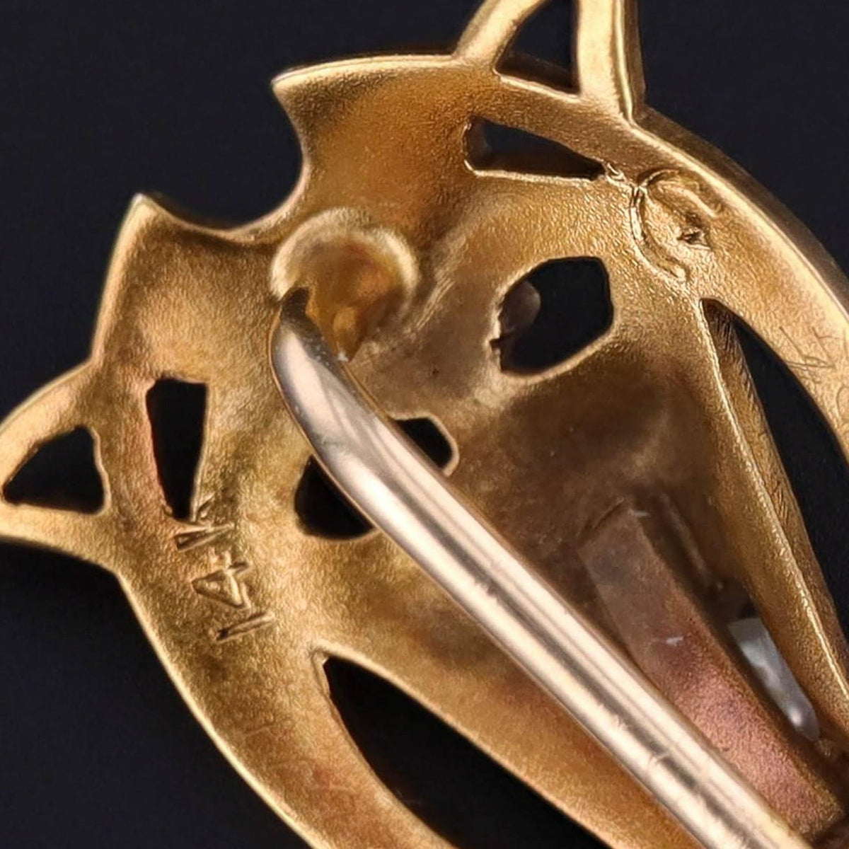 Art Nouveau Gargoyle Stickpin of 14k Gold - Trademark Antiques