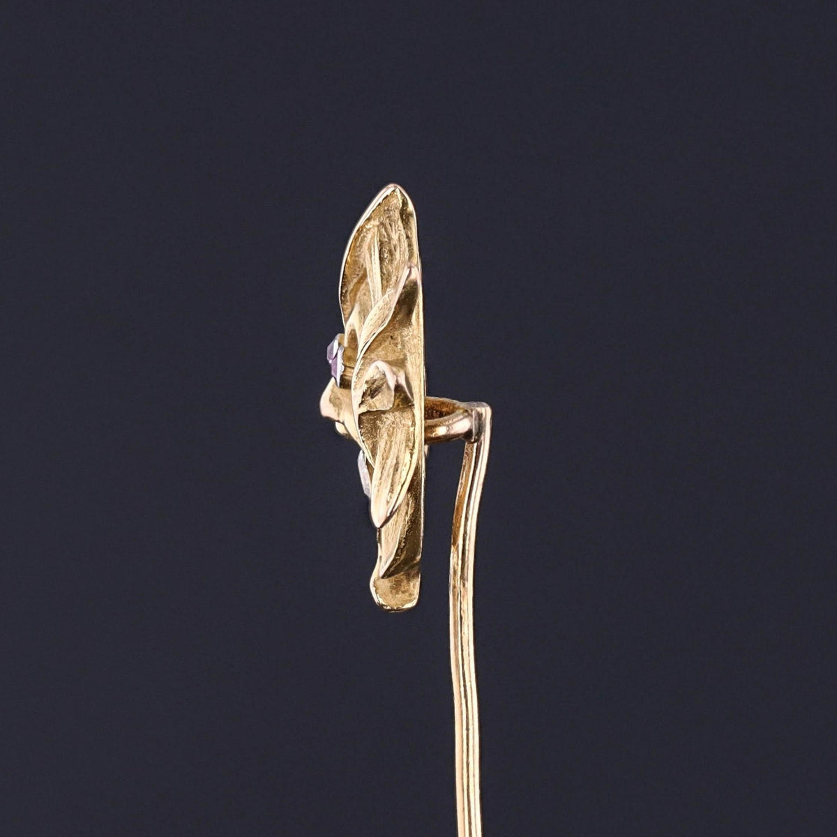Art Nouveau Greenman Stickpin of 14k Gold - Trademark Antiques