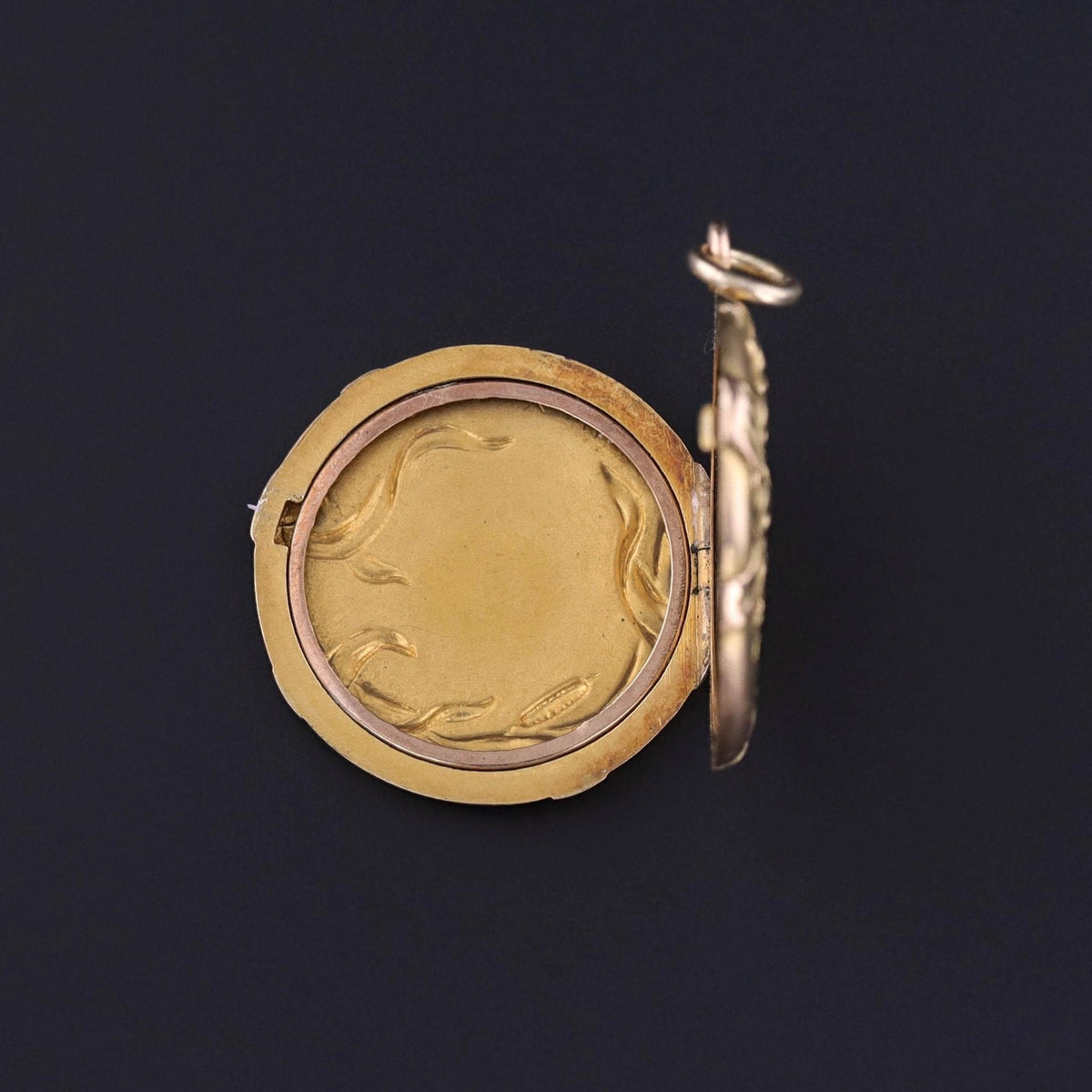 Art Nouveau Iris Locket of 10k Gold - Trademark Antiques