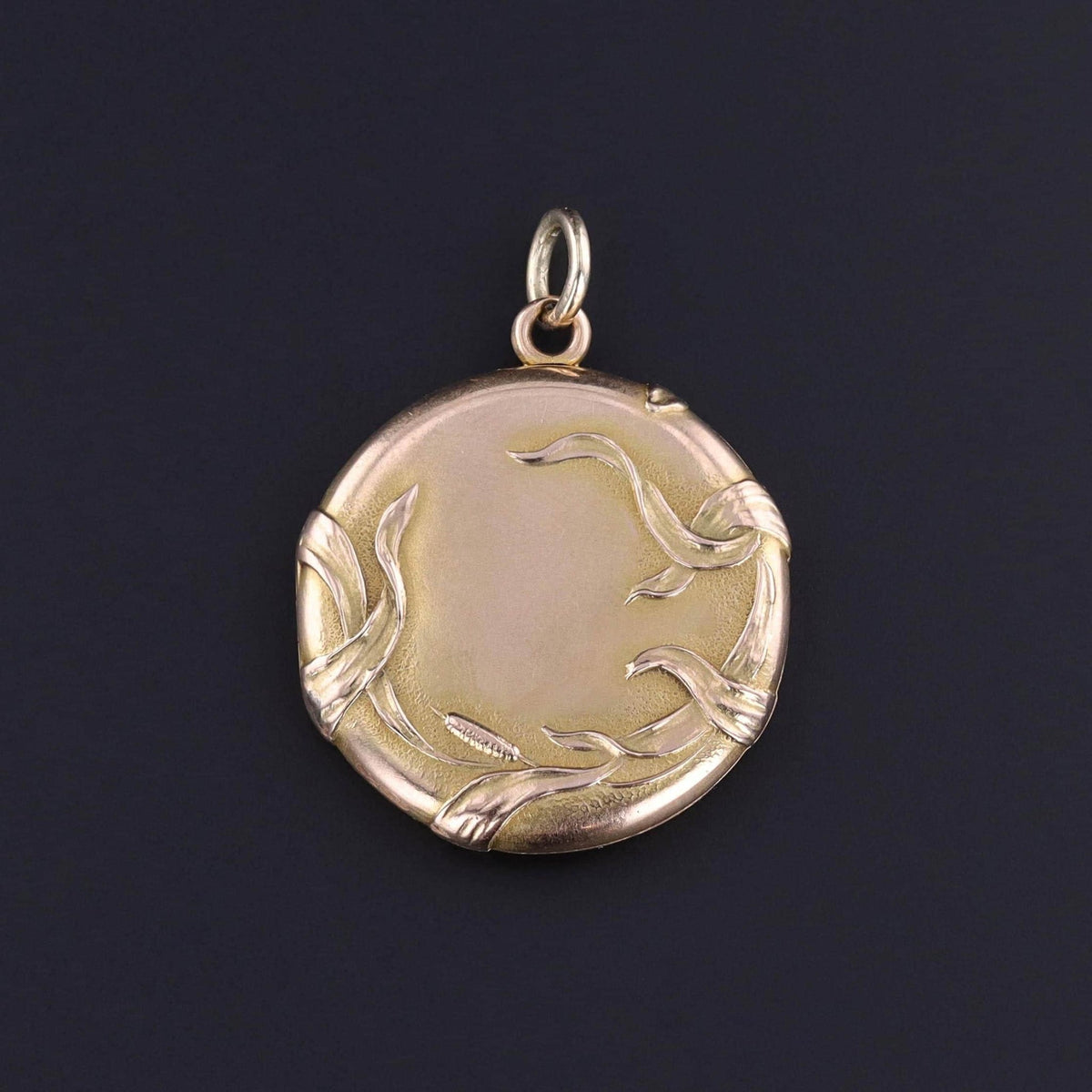 Art Nouveau Iris Locket of 10k Gold - Trademark Antiques