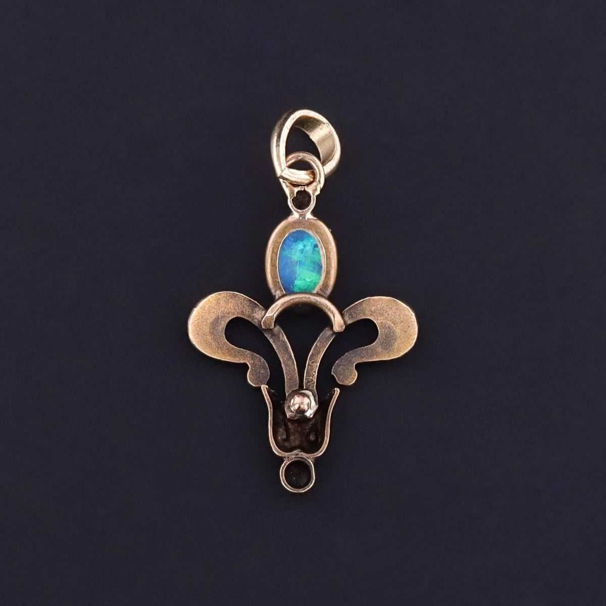 Art Nouveau Opal Charm of 9k Gold - Trademark Antiques