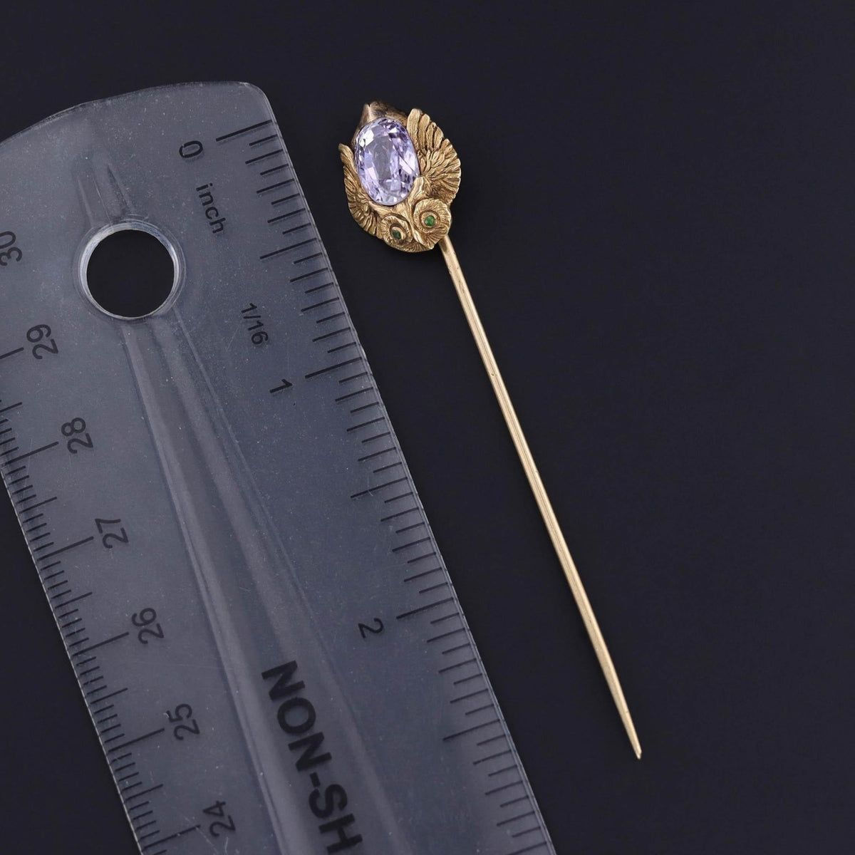 Art Nouveau Owl Stickpin of 14k Gold - Trademark Antiques