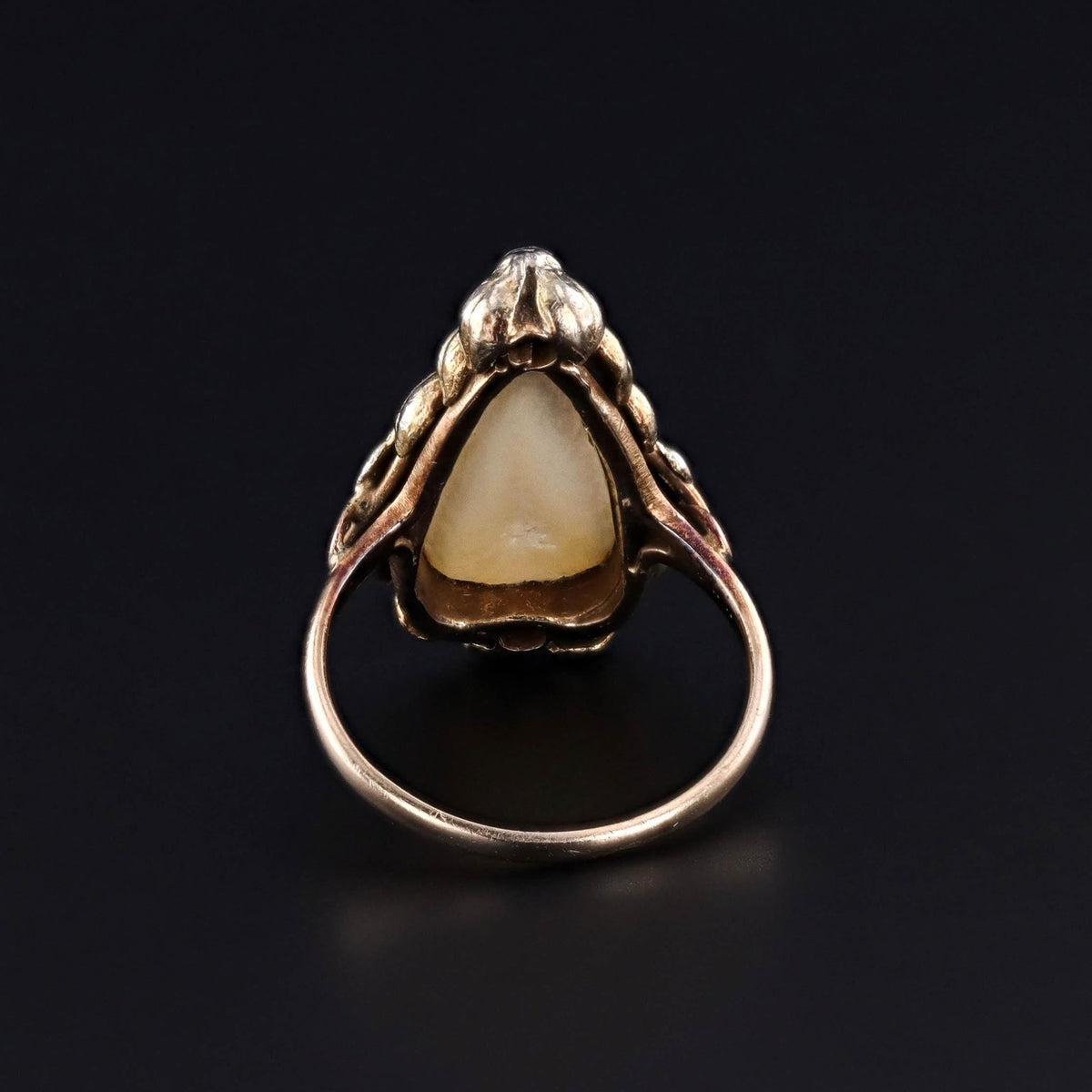 Art Nouveau Pearl Ring of 14k Gold - Trademark Antiques