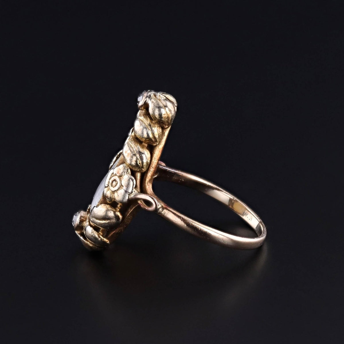 Art Nouveau Pearl Ring of 14k Gold - Trademark Antiques