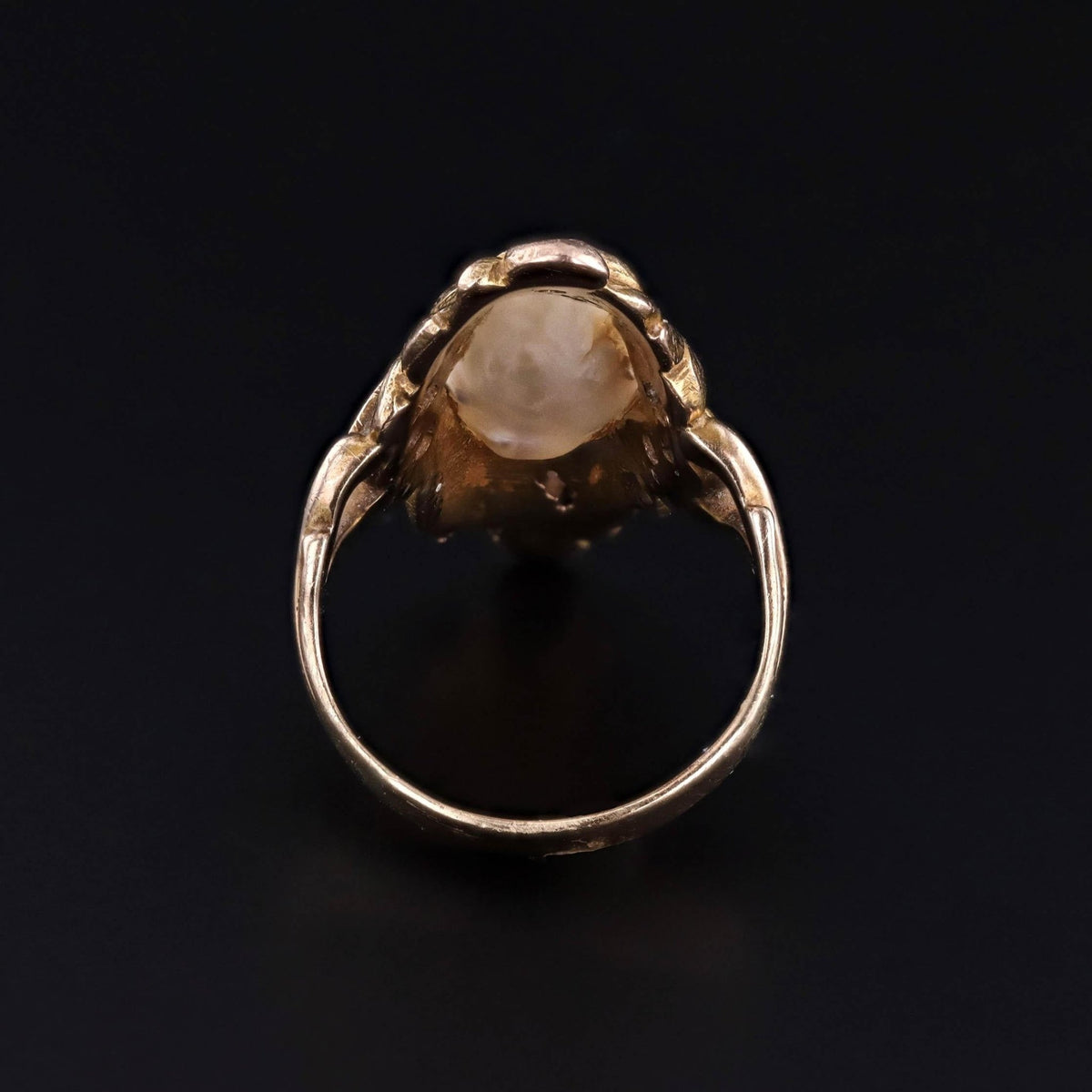 Art Nouveau Pearl Ring of 14k Gold - Trademark Antiques