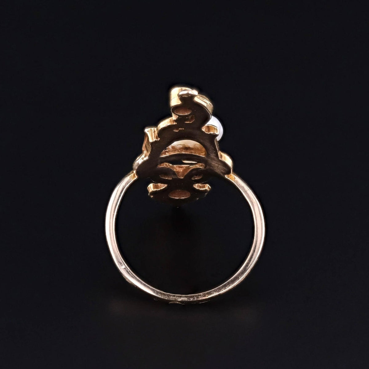 Art Nouveau Pearl Ring of 14k Gold - Trademark Antiques