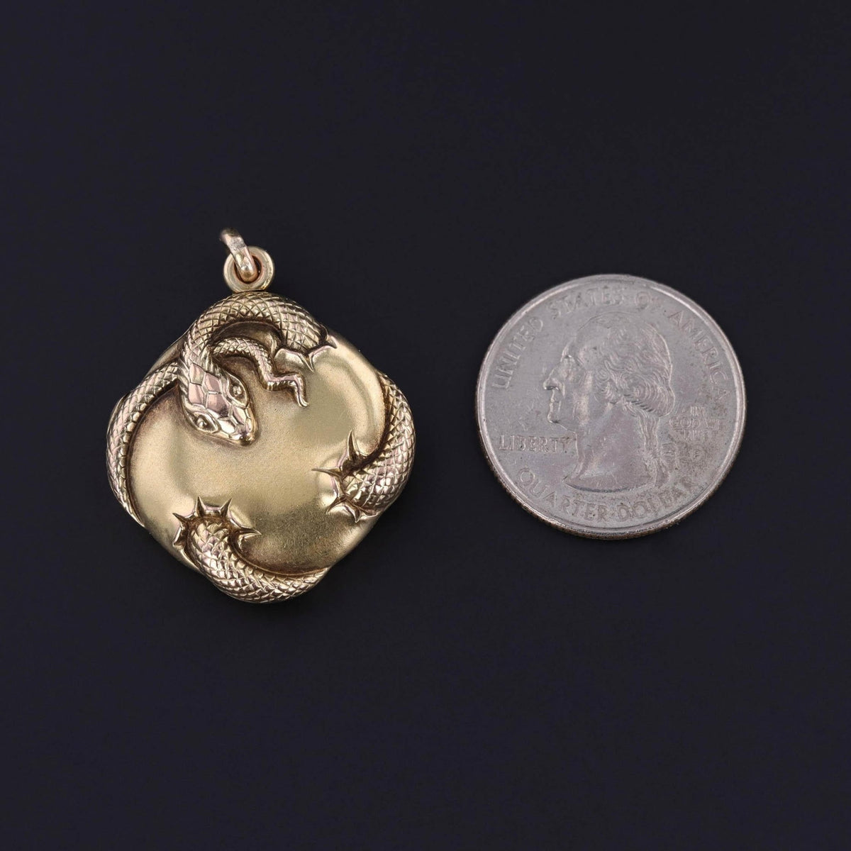 Art Nouveau Snake Locket of 14k Gold - Trademark Antiques