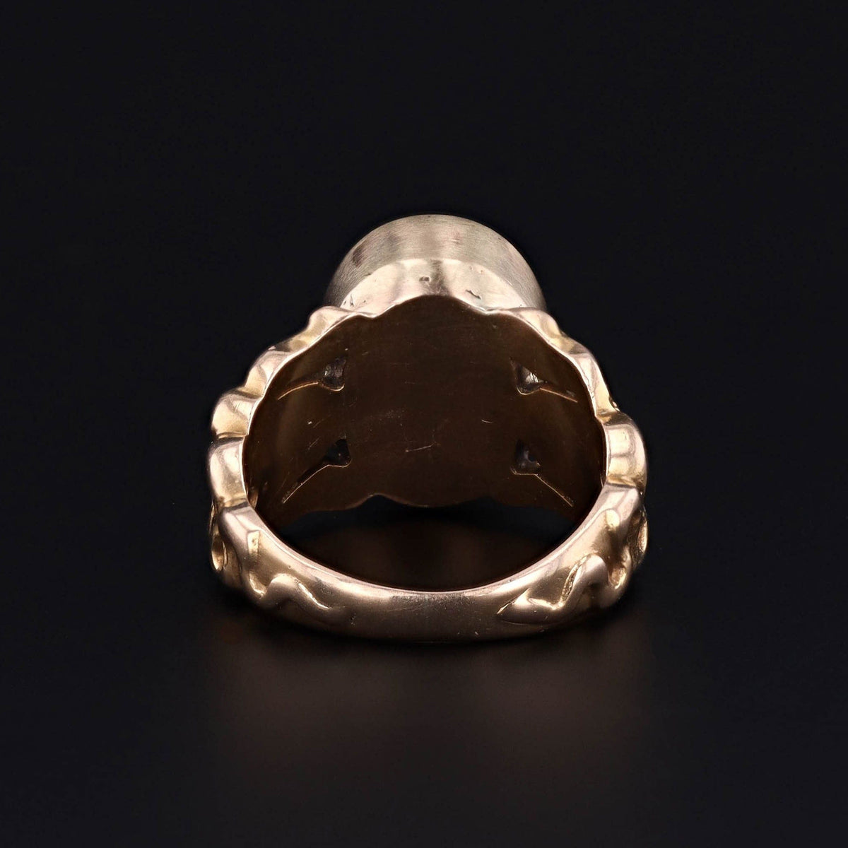 Art Nouveau Woman Figural Aquamarine Ring of 9ct Gold - Trademark Antiques