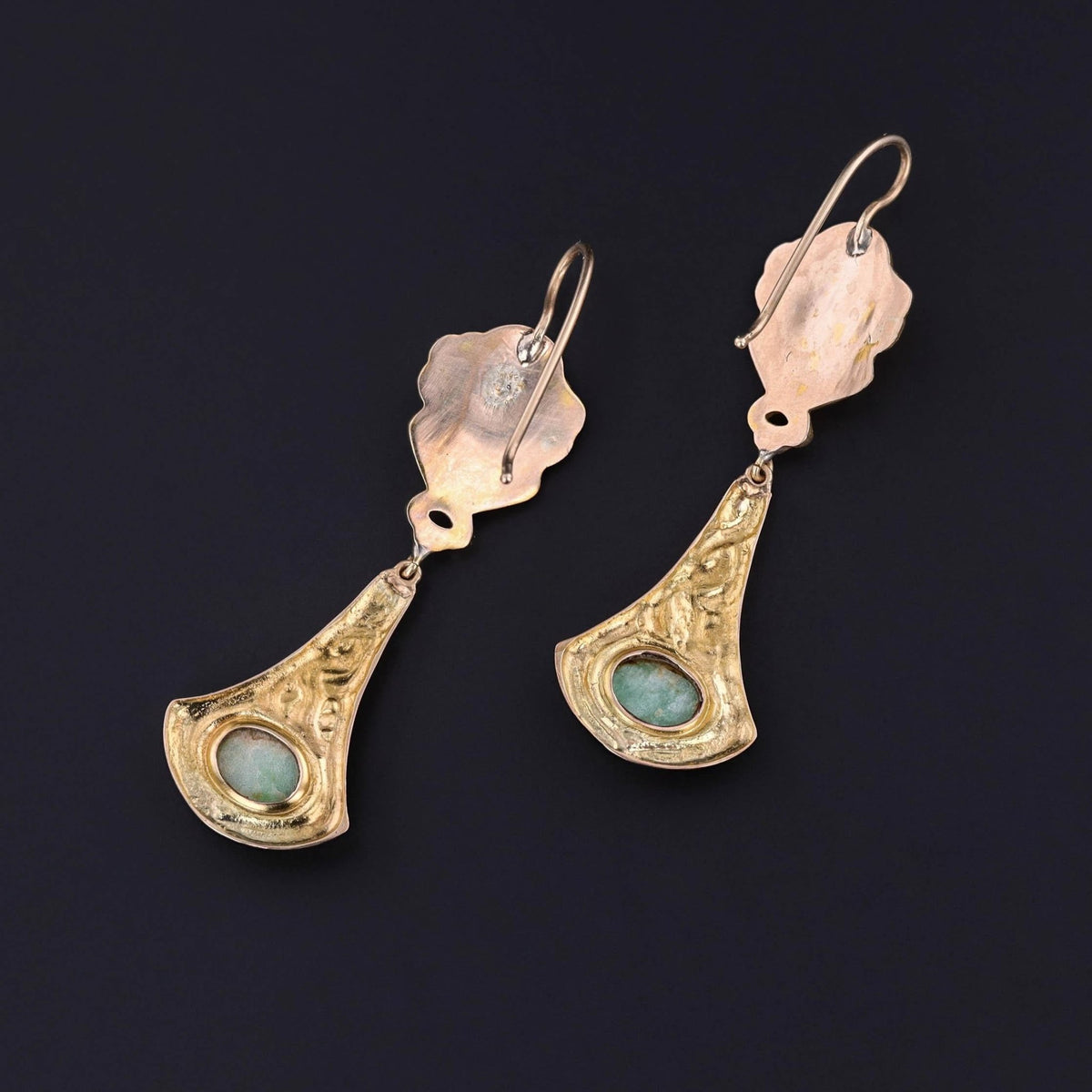 Art Nouveau Women Earrings of 14k Gold - Trademark Antiques