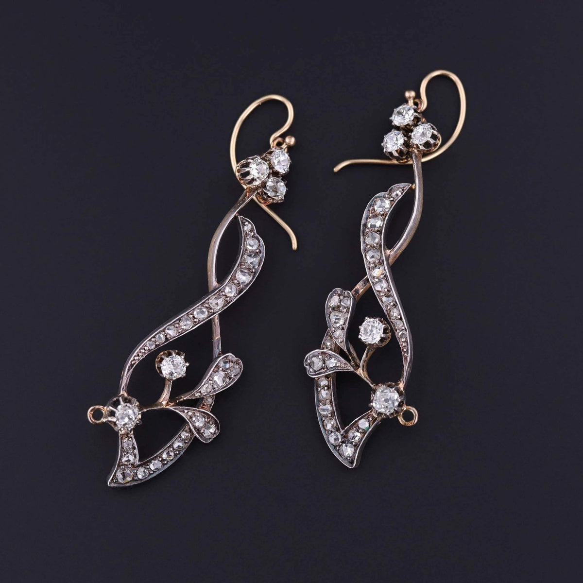 Belle Epoque Convertible Diamond Necklace of 18k Gold and Silver - Trademark Antiques