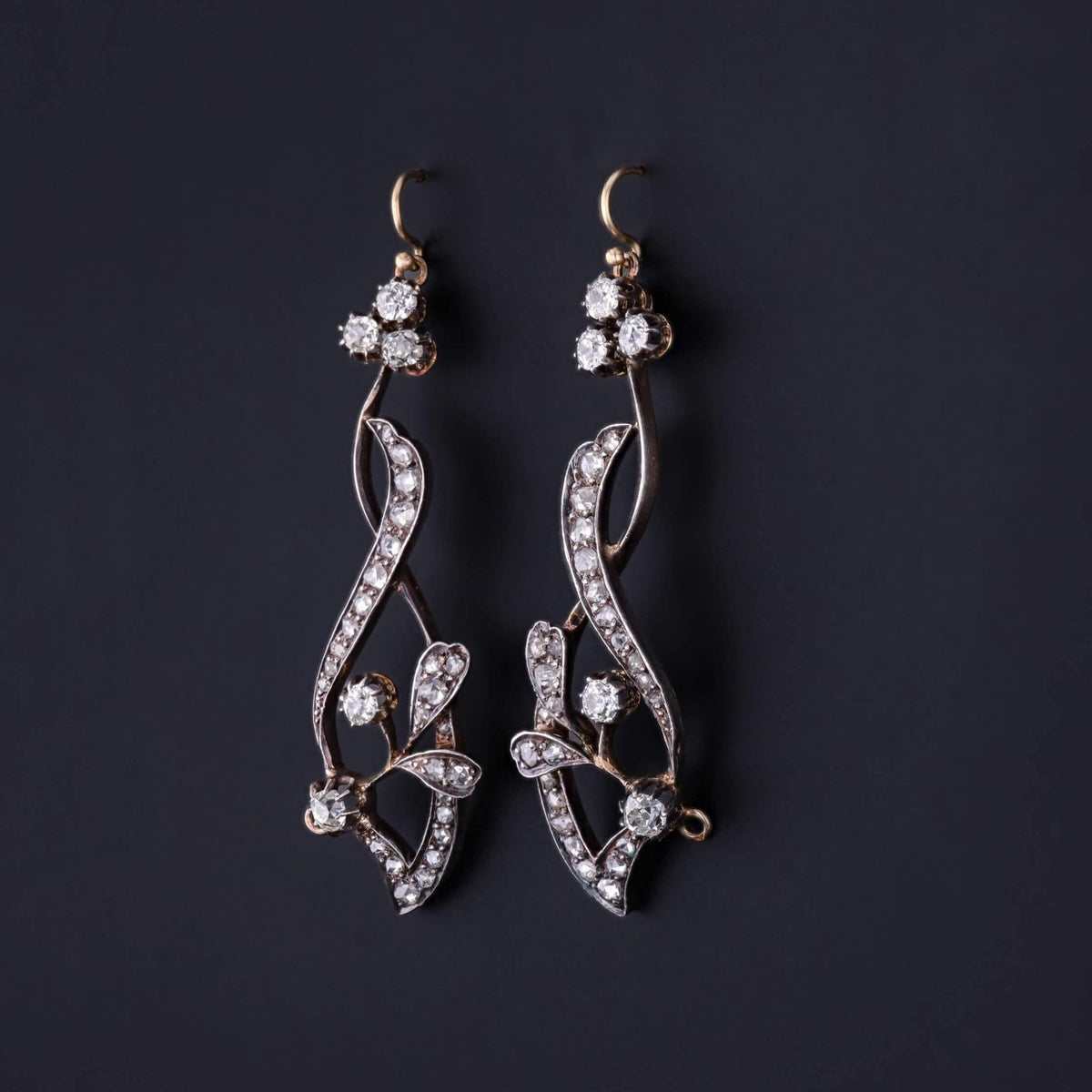 Belle Epoque Convertible Diamond Necklace of 18k Gold and Silver - Trademark Antiques